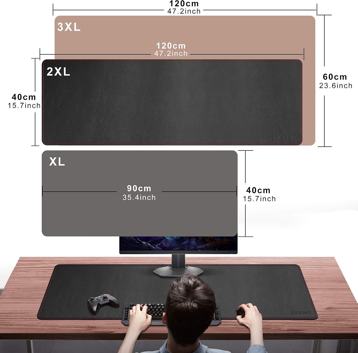 Detalle de ZORESYN Desk Mat 47.2" x 15.8