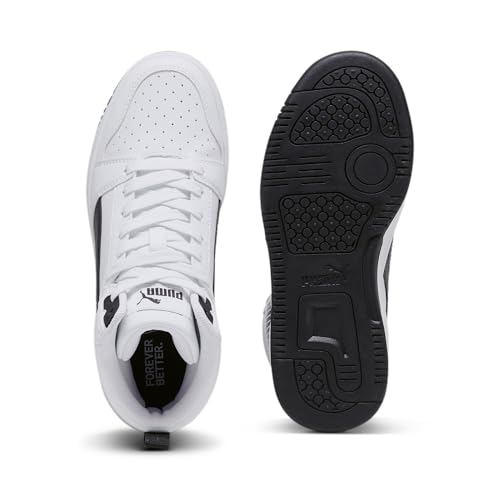 Detalle 2 de PUMA Unisex Kids Rebound V6 Mid Jr – Zapatillas en cuero sintético para niños, talla 38 EU