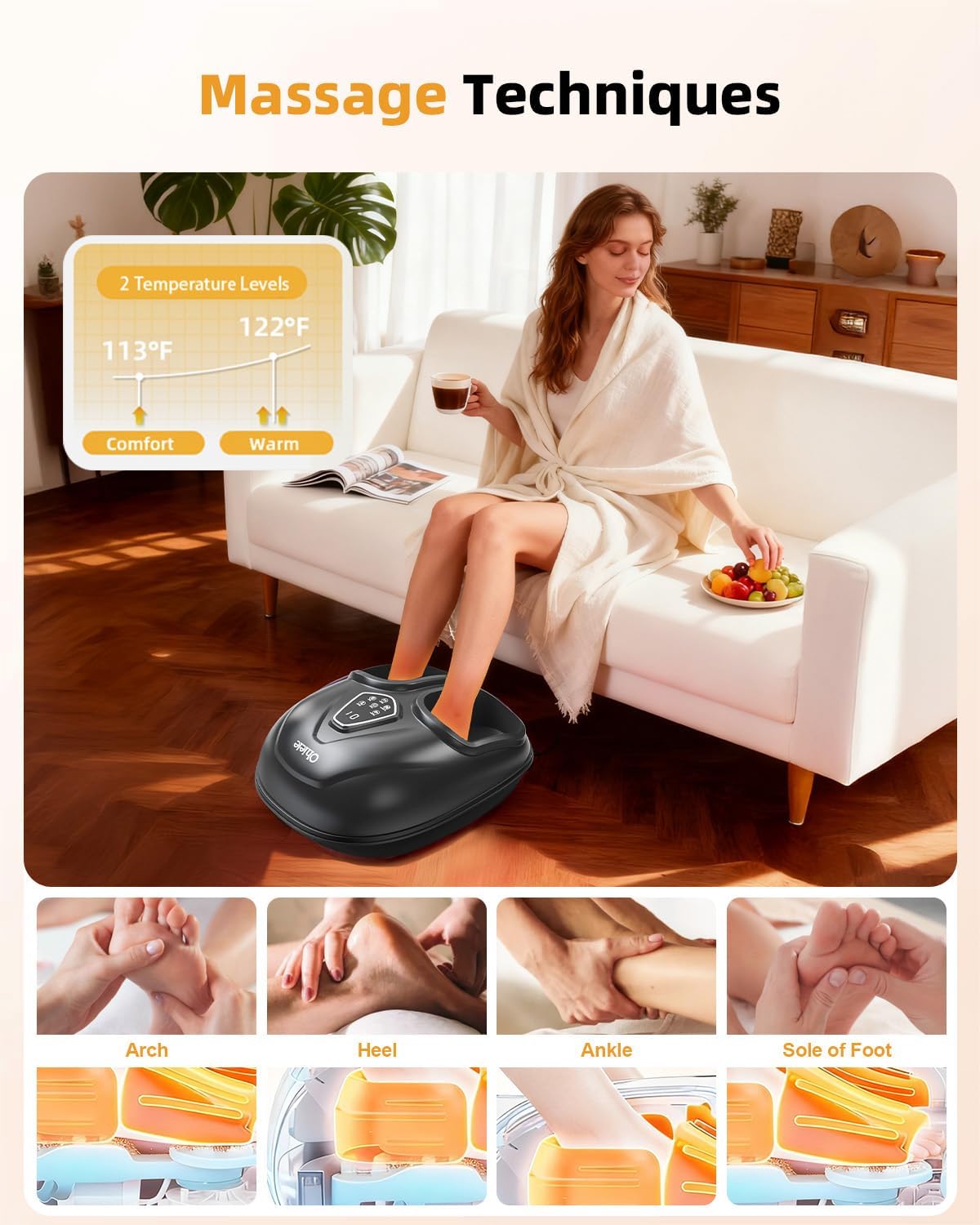 Detalle de Ohiele Foot Massager with Heat and Shiatsu (Remote)
