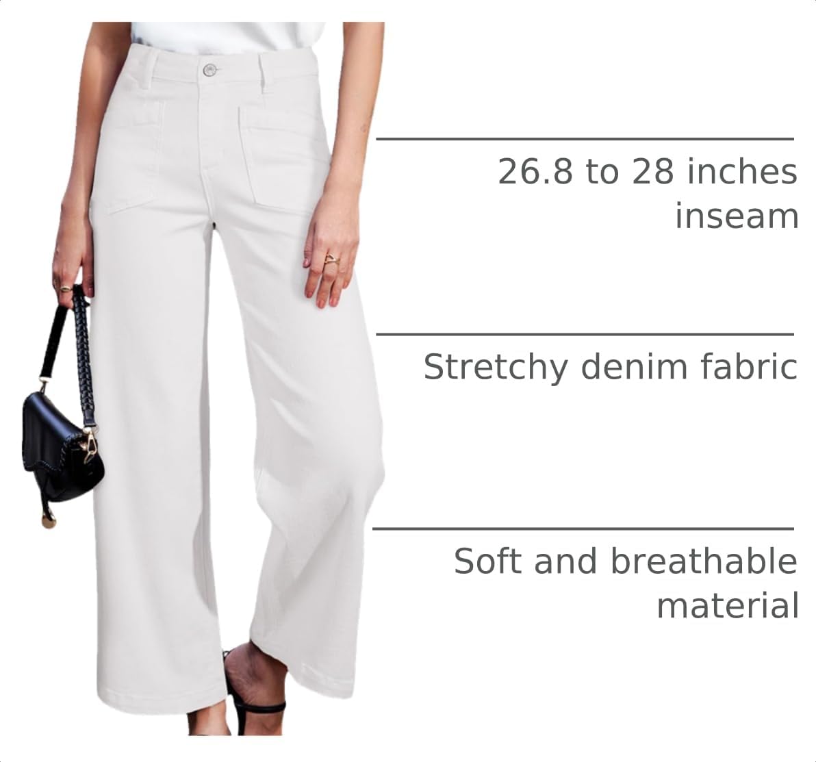 Detalle de Sidefeel Wide-Leg Jeans, Up to 28-Inch Inseam