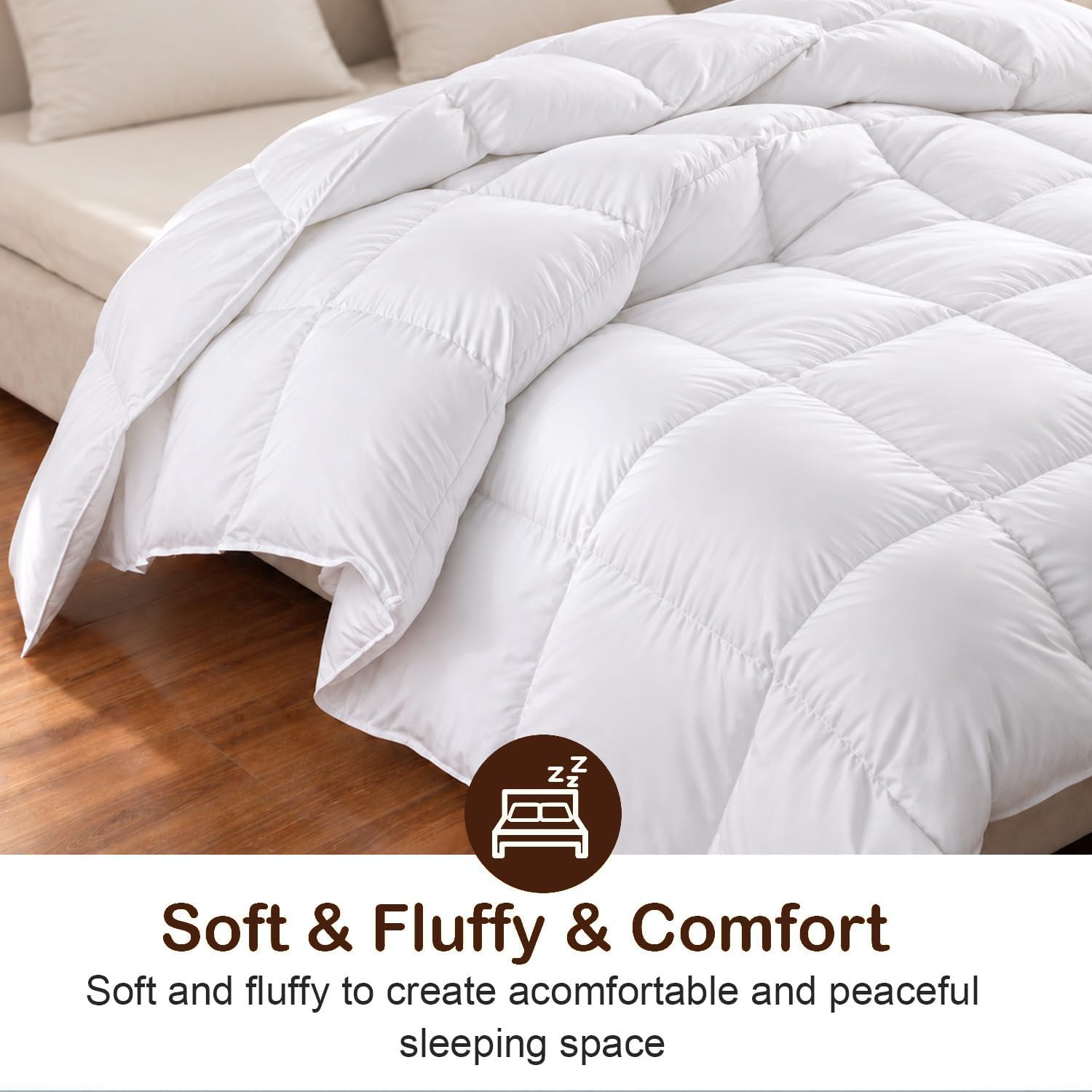 Thumbnail 2 de WhatsBedding CA-GSDC-270-Q-X Queen Comforter, 300 TC Fabric, 8 Corner Tabs