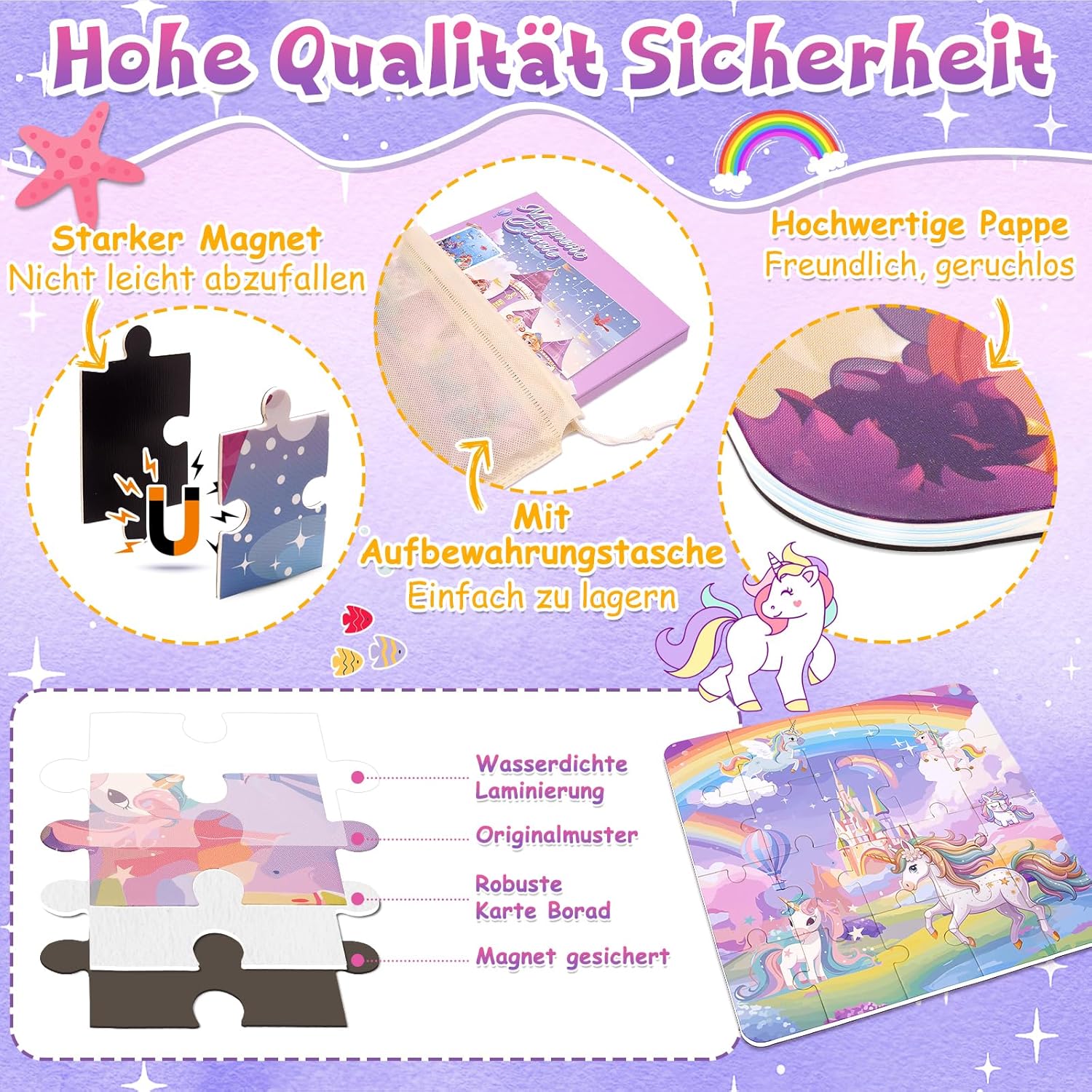 Detalle de Dikence Magnet Puzzle Spielzeug 7.1x7.1 Zoll