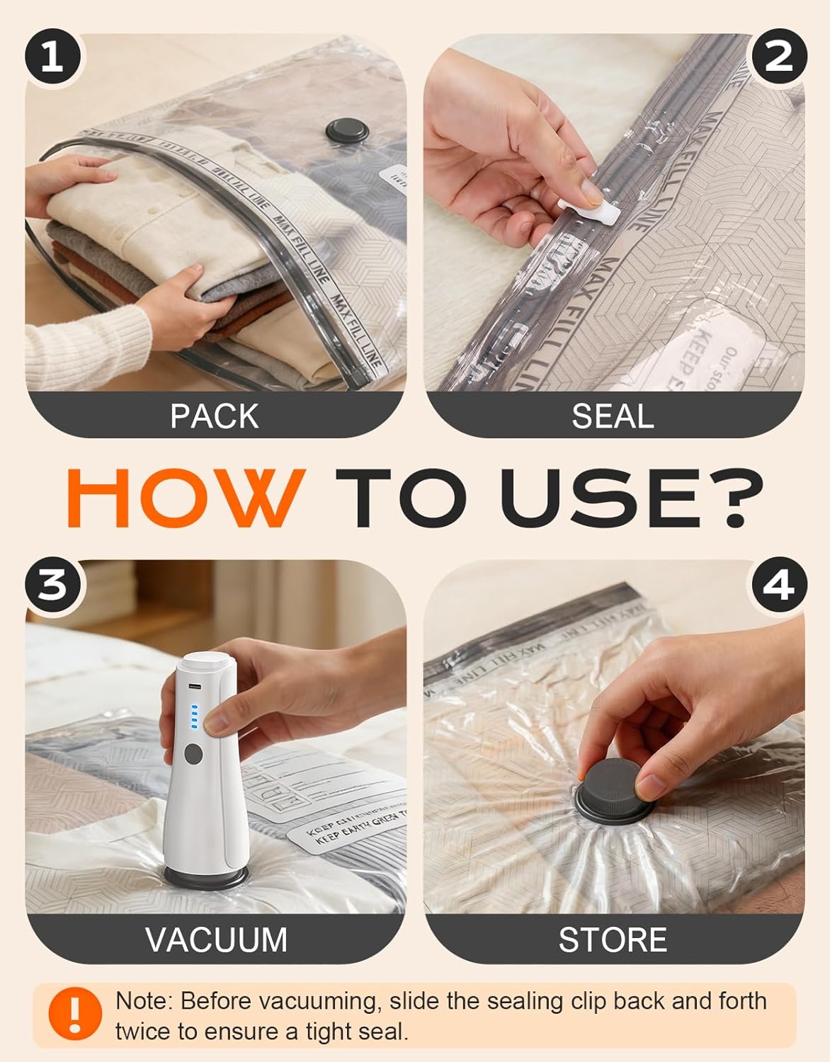 Thumbnail 6 de CIRYCASE Vacuum Storage Bags with Wireless Electric Air Pump – 15 Pack (-5000Pa)