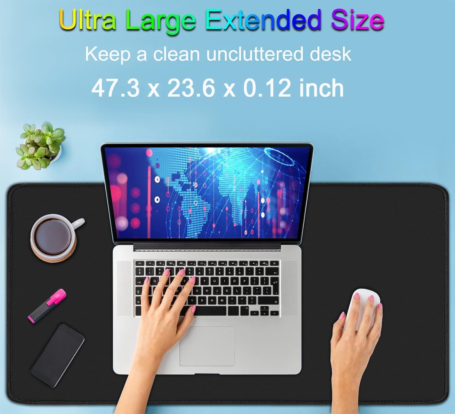 Detalle 2 de Hsmienk Gaming Mouse Pad 47.3x23.6 in