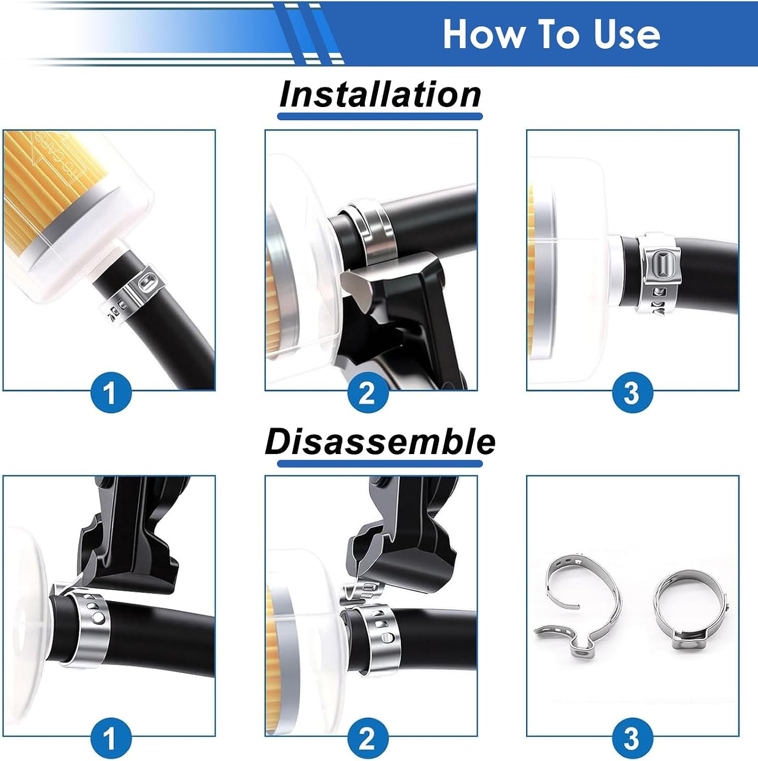 Detalle de Seept CA-SM-25-6 405-Piece Single-Ear Hose Clamp Kit, 304 Stainless Steel
