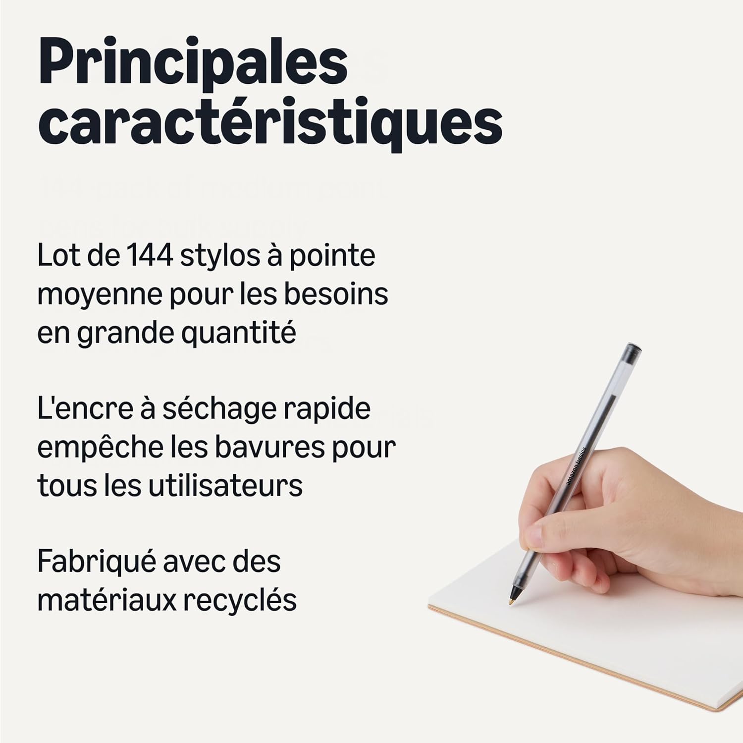Thumbnail 1 de Amazon Basics lot de 144 stylos à bille 1,0 mm encre noire