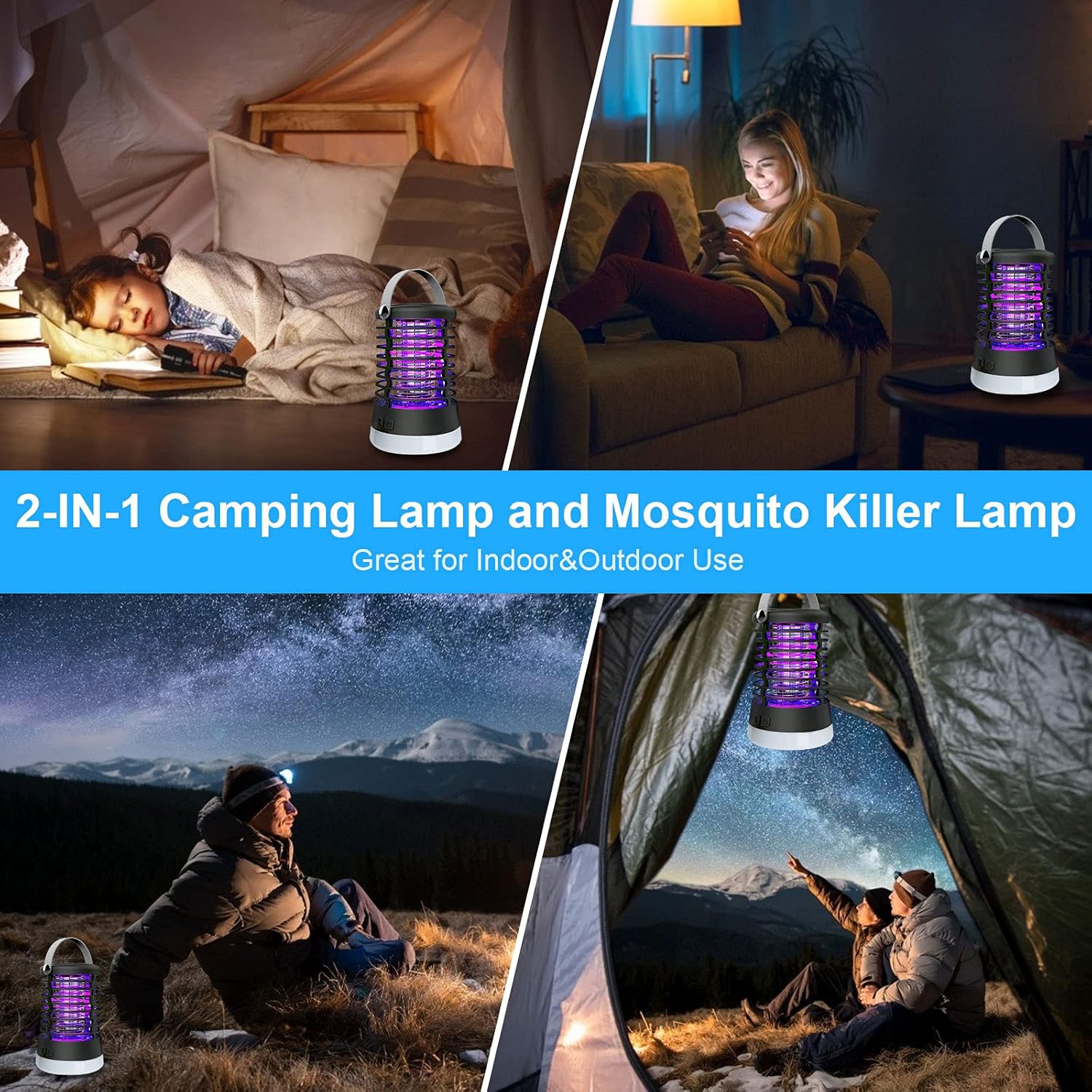 Thumbnail 5 de Lampe Anti Moustique Rechargeable 3 en 1 – IP66 et USB, intérieur et extérieur