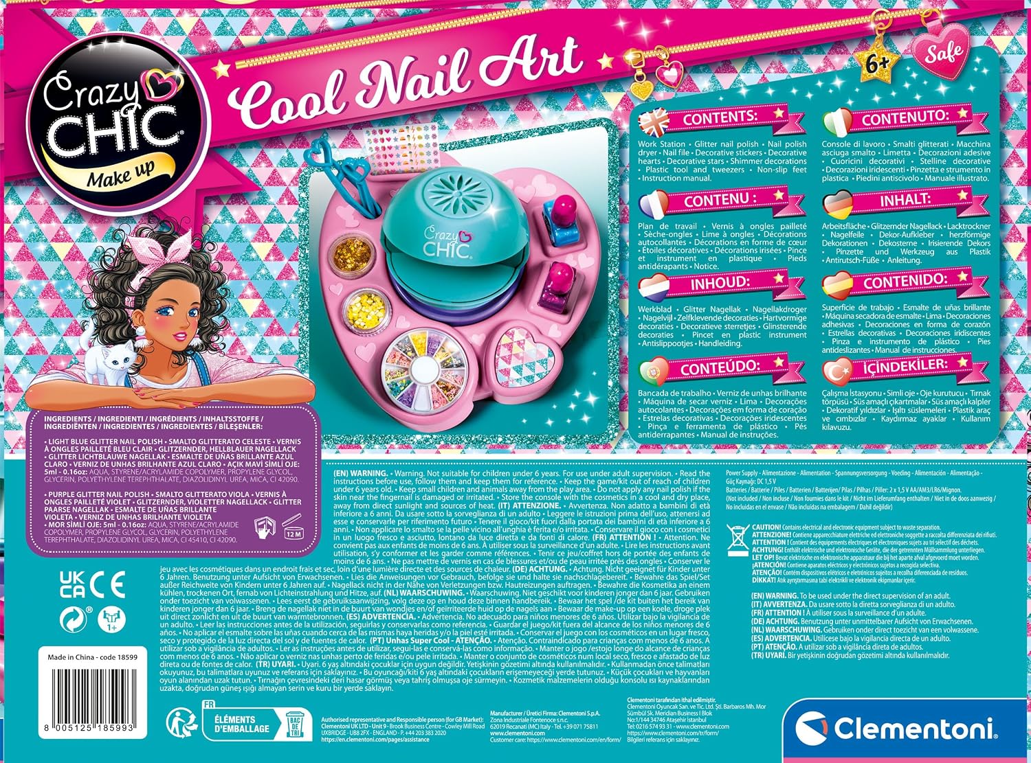 Thumbnail 2 de Clementoni Crazy Chic – Kit Nail Art pour enfants 6 ans et + avec séchoir d’ongles