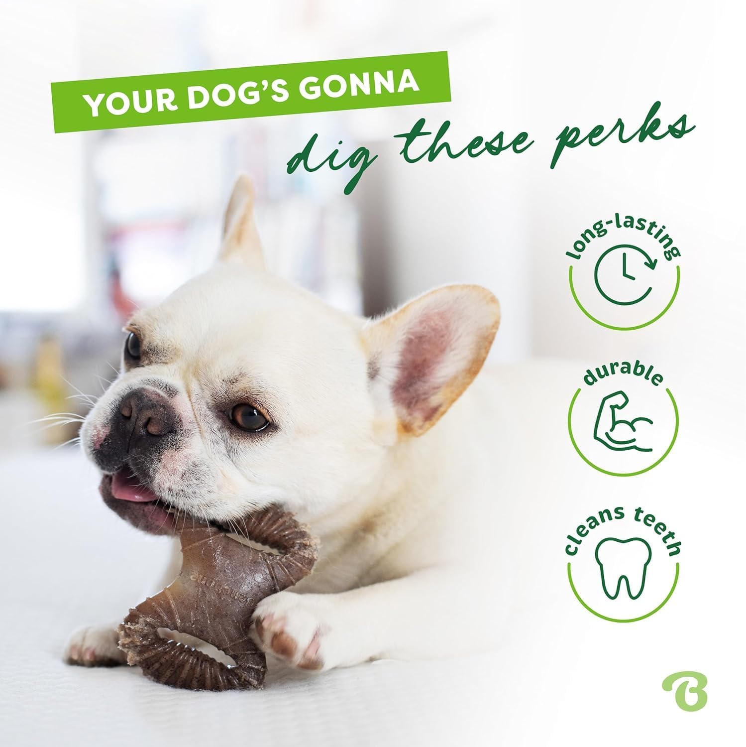 Thumbnail 2 de Benebone Tiny 2-Pack Dental Chew/Wishbone for Aggressive Chewers – Real Bacon Flavour for Extra Small Dogs