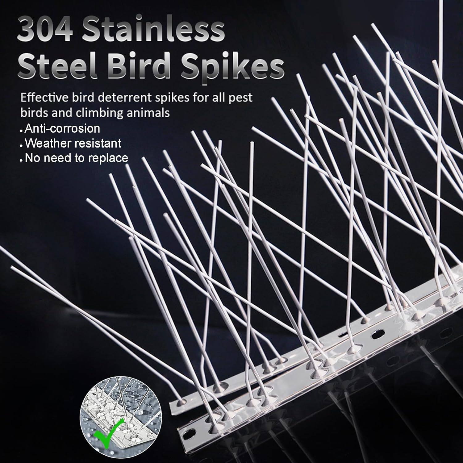Thumbnail 1 de Bird Spikes for Pigeons Small Birds 1.2m Coverage