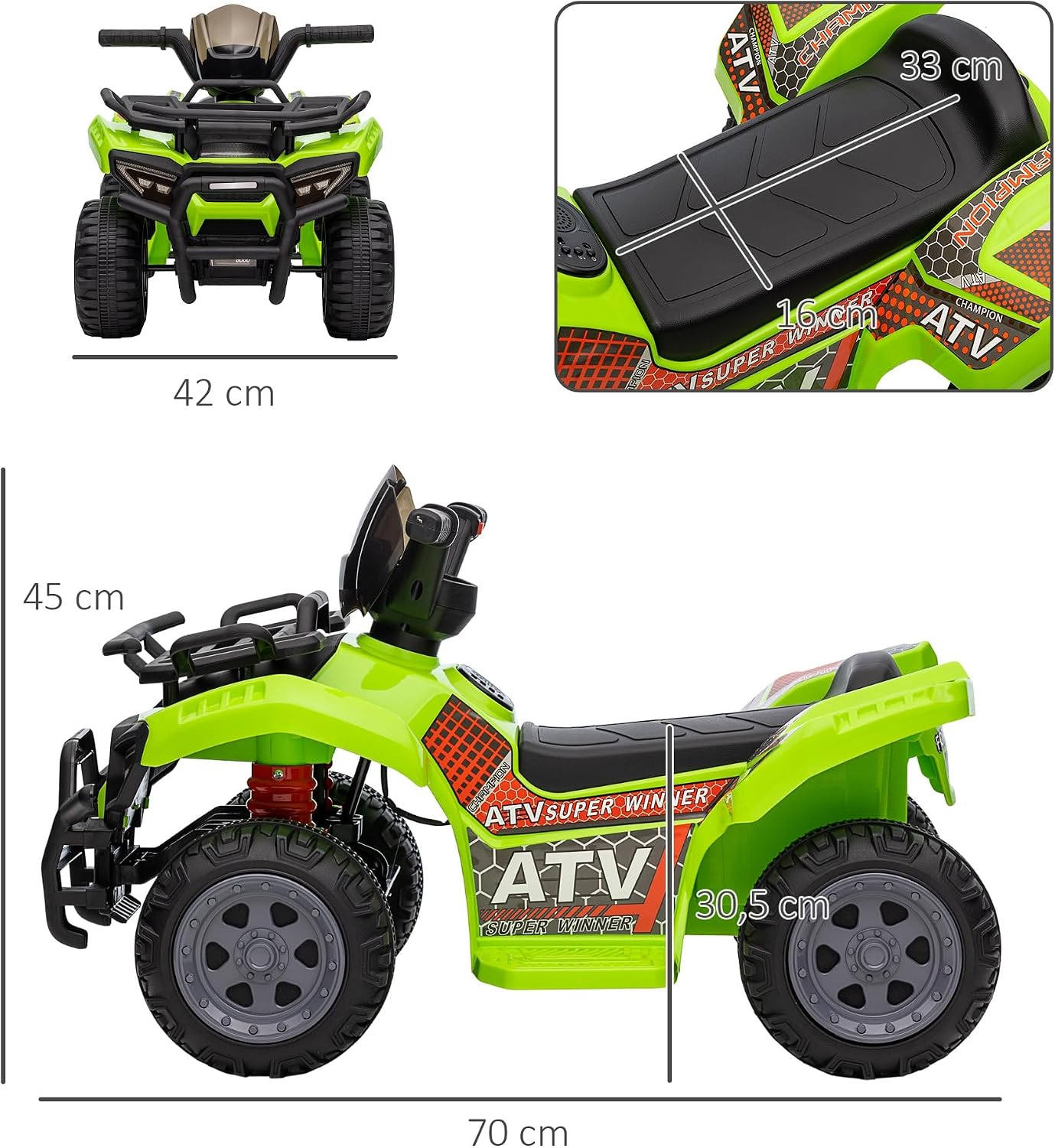 Thumbnail 6 de HOMCOM Quad Eléctrico 6V para niños