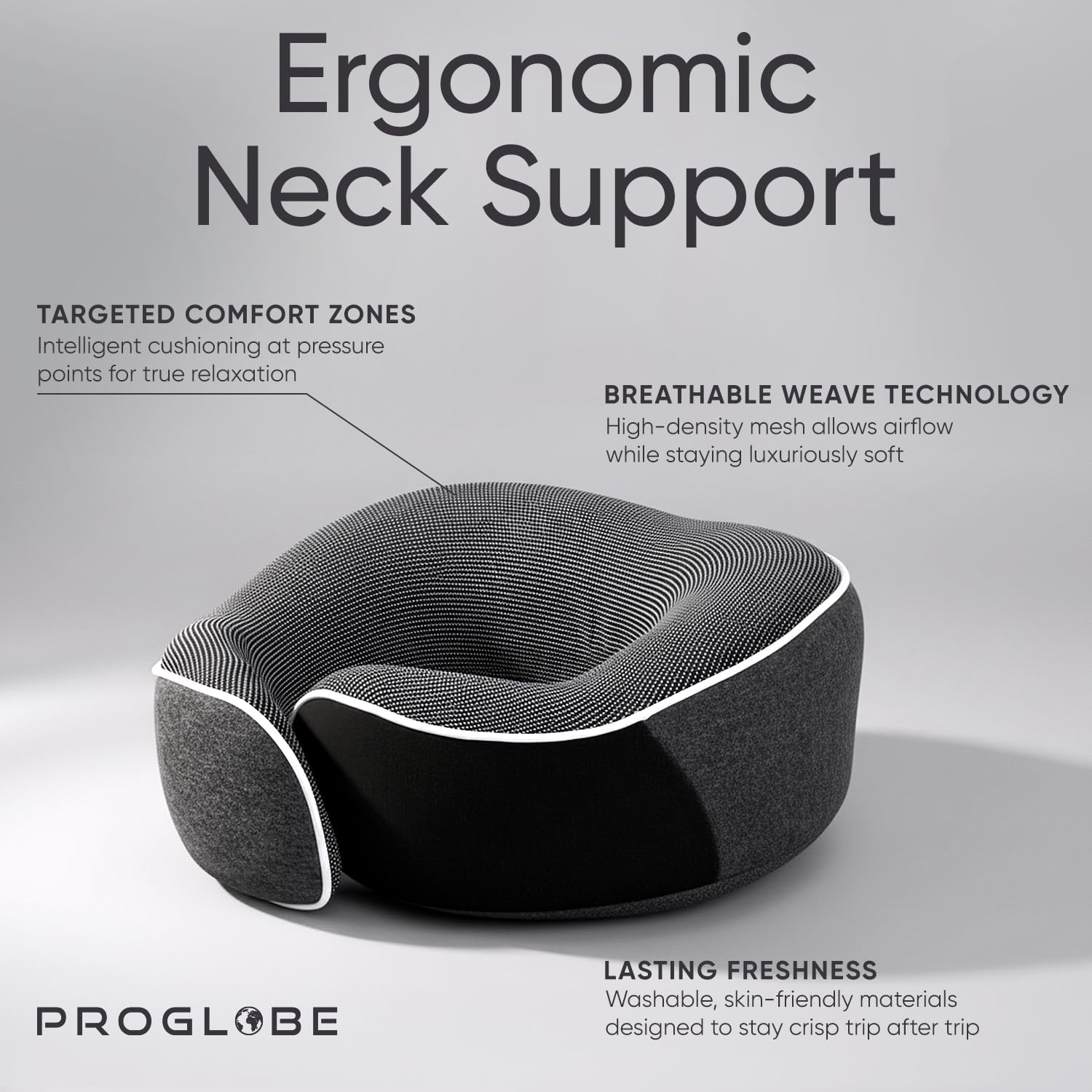 Detalle de Proglobe Travel Pillow memory foam neck pillow set
