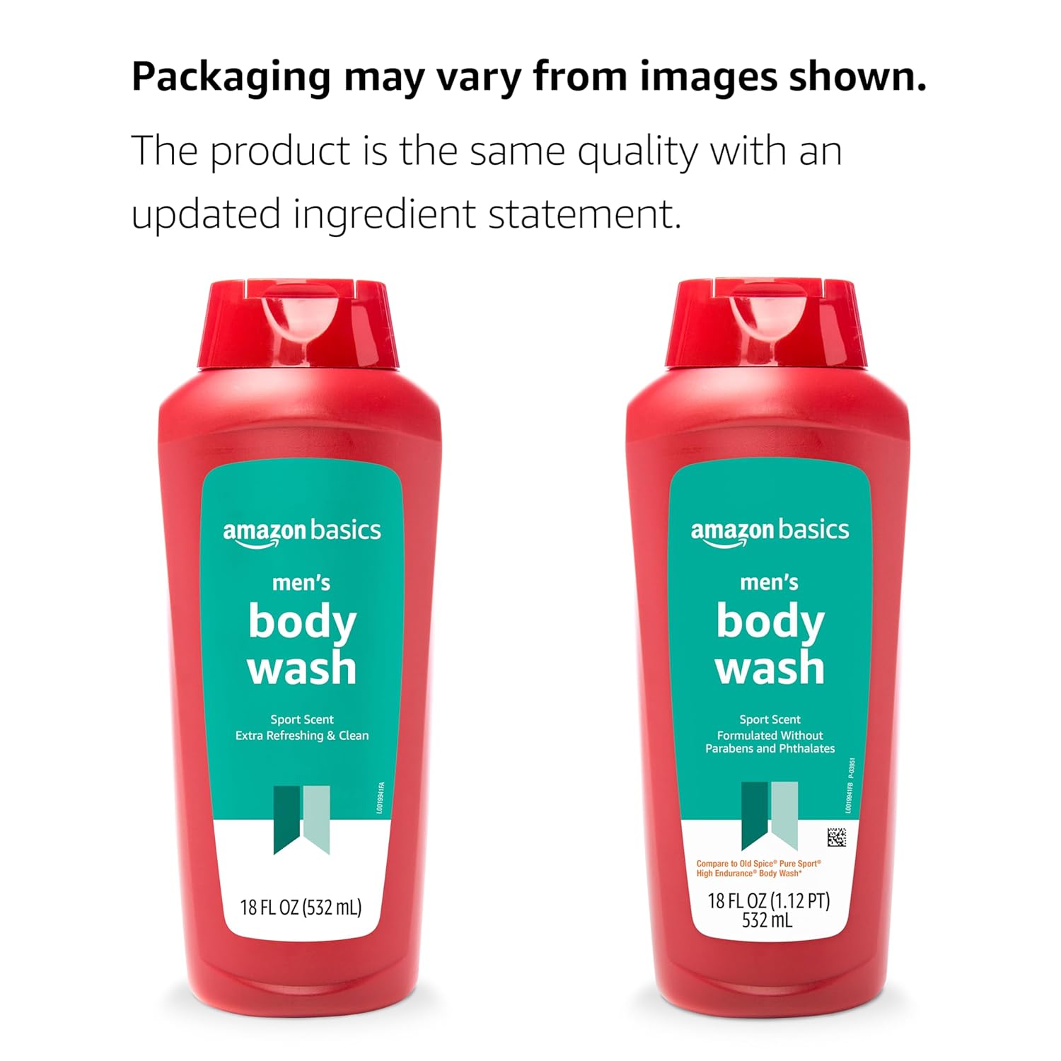 Thumbnail 2 de Amazon Basics Men’s Body Wash (Sport Scent) — Paraben & Phthalate Free, 18 fl oz, 6-Pack