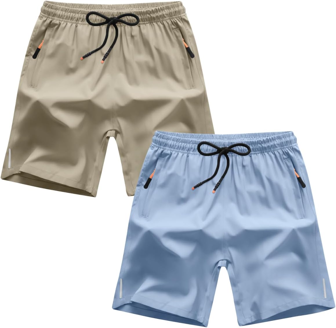 Detalle de ANHDM Boys Shorts Quick Dry Athletic Running Shorts with Zipper Pockets