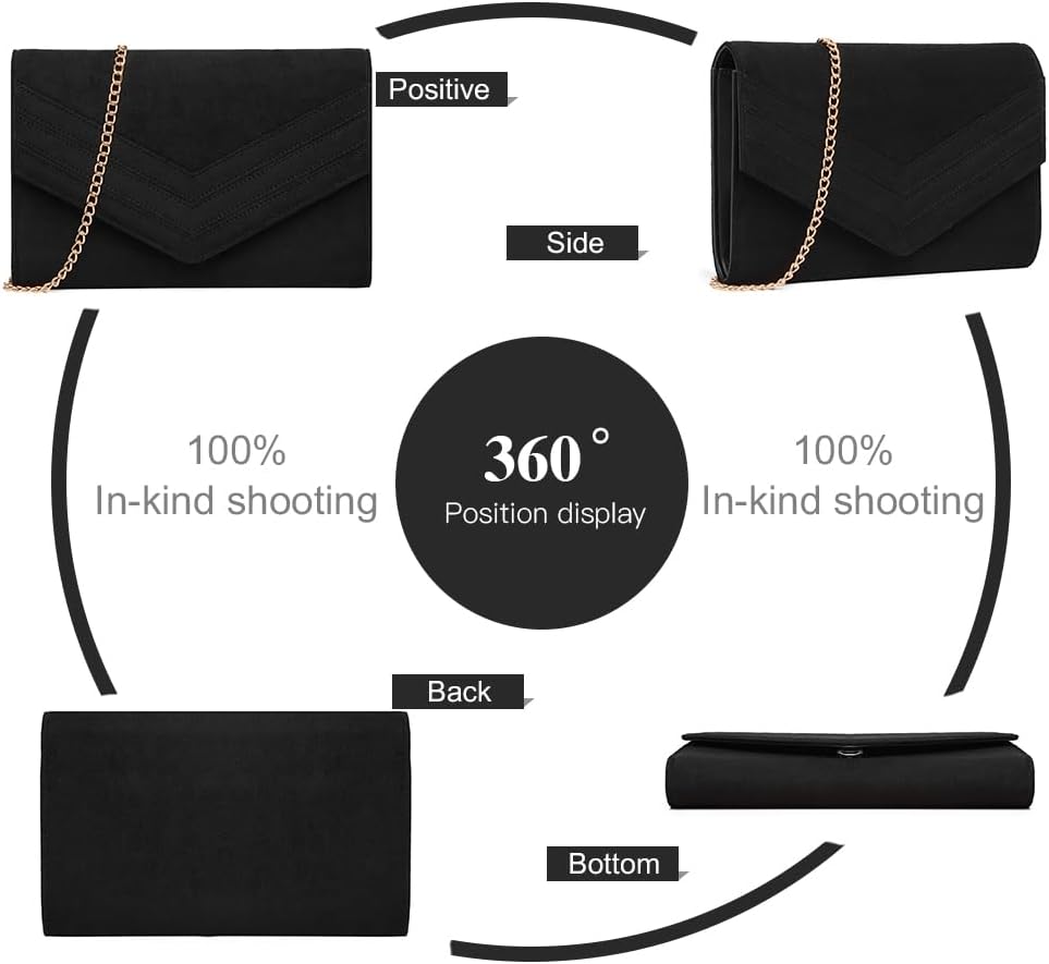 Thumbnail 4 de Miss Lulu Women's Clutch Evening Bag with Detachable Chain Strap