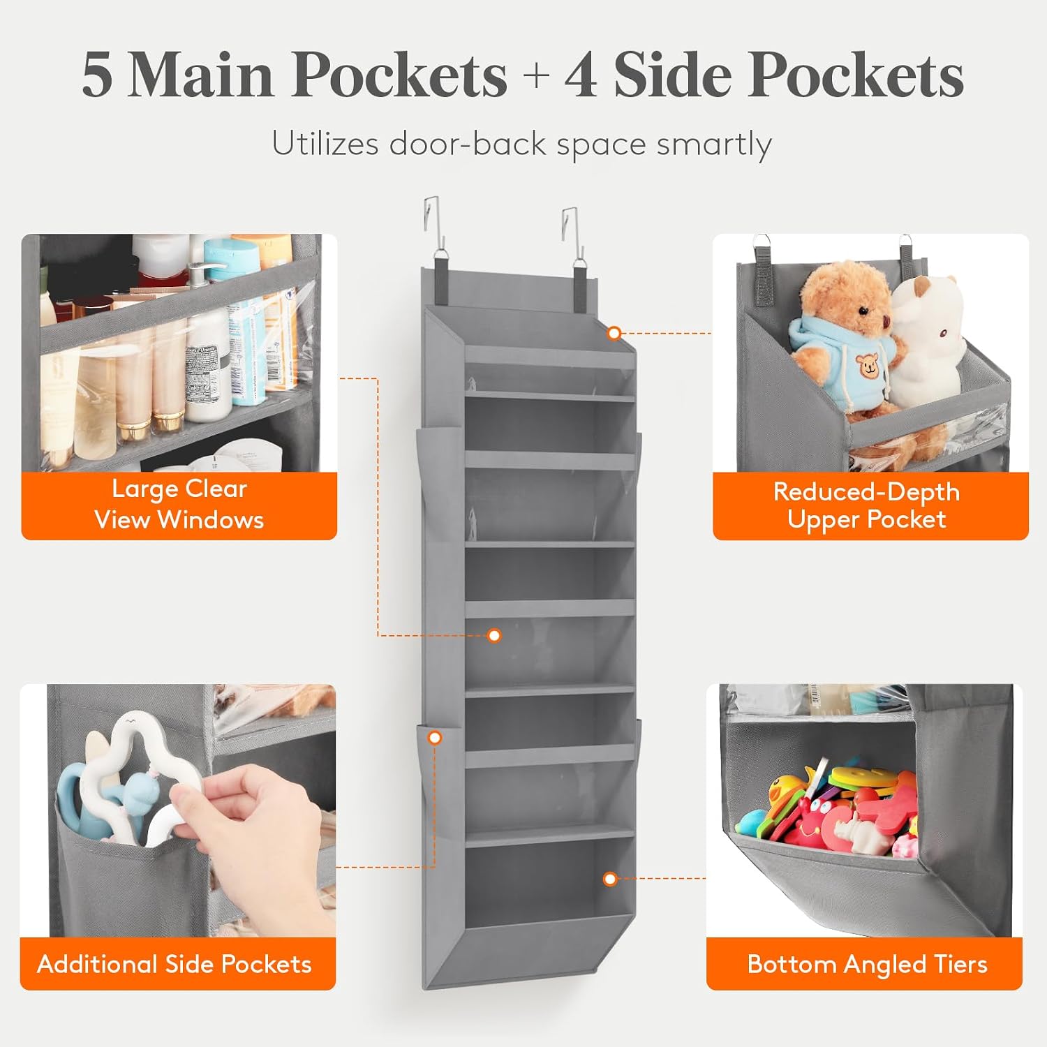 Detalle de Lifewit Over-the-Door Organizer, 5-Tier