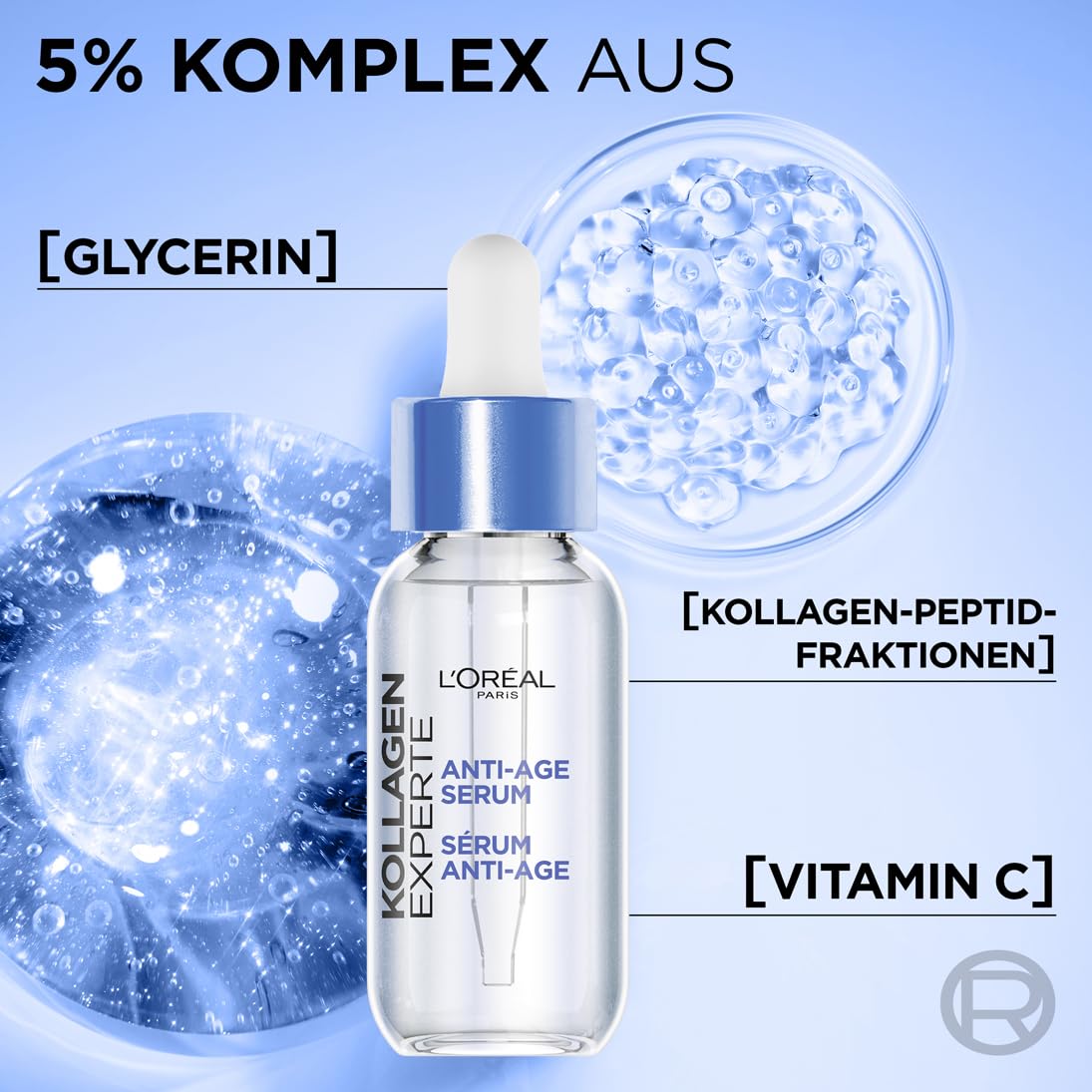 Detalle de L’Oréal Paris Anti-Age Serum Collagen Experte mit Glycerin & Vitamin C (30 ml)