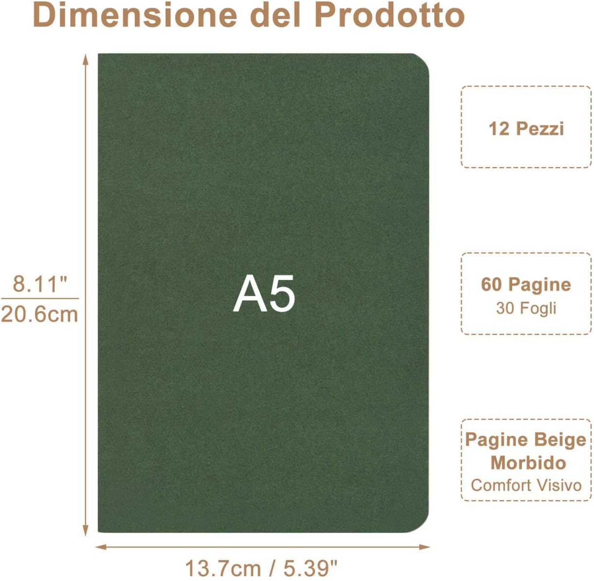 Thumbnail 1 de ZCZN Quaderni A5 12 pezzi 📓