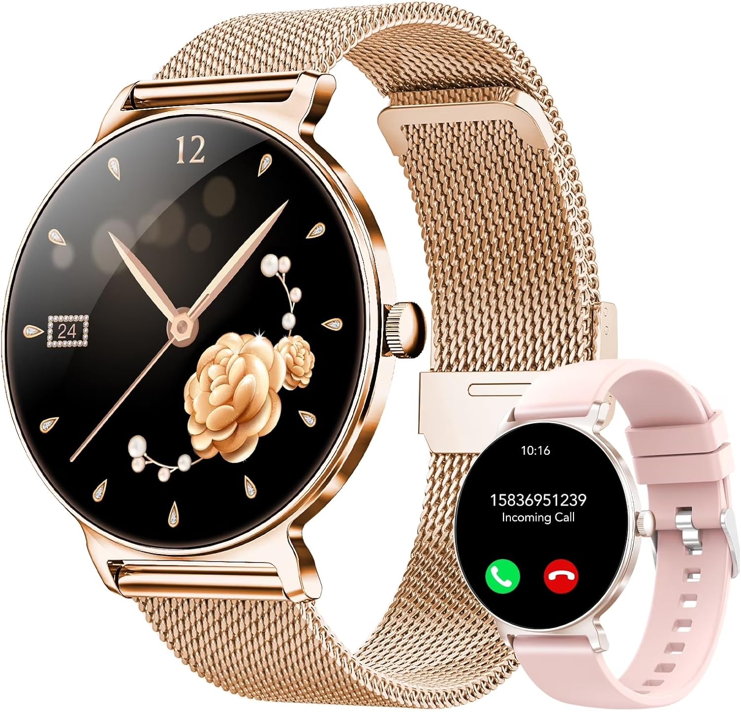 Detalle de taopodo Reloj Inteligente Mujer JX523: 1,27'', Llamadas, 120+ Modos Deportivos y Monitor de Salud