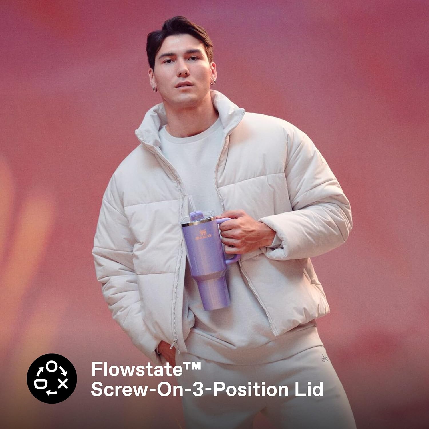 Thumbnail 4 de Stanley Quencher H2.0 Flowstate Tumbler 1.2L (Periwinkle Shimmer) – insulated metal water bottle with straw