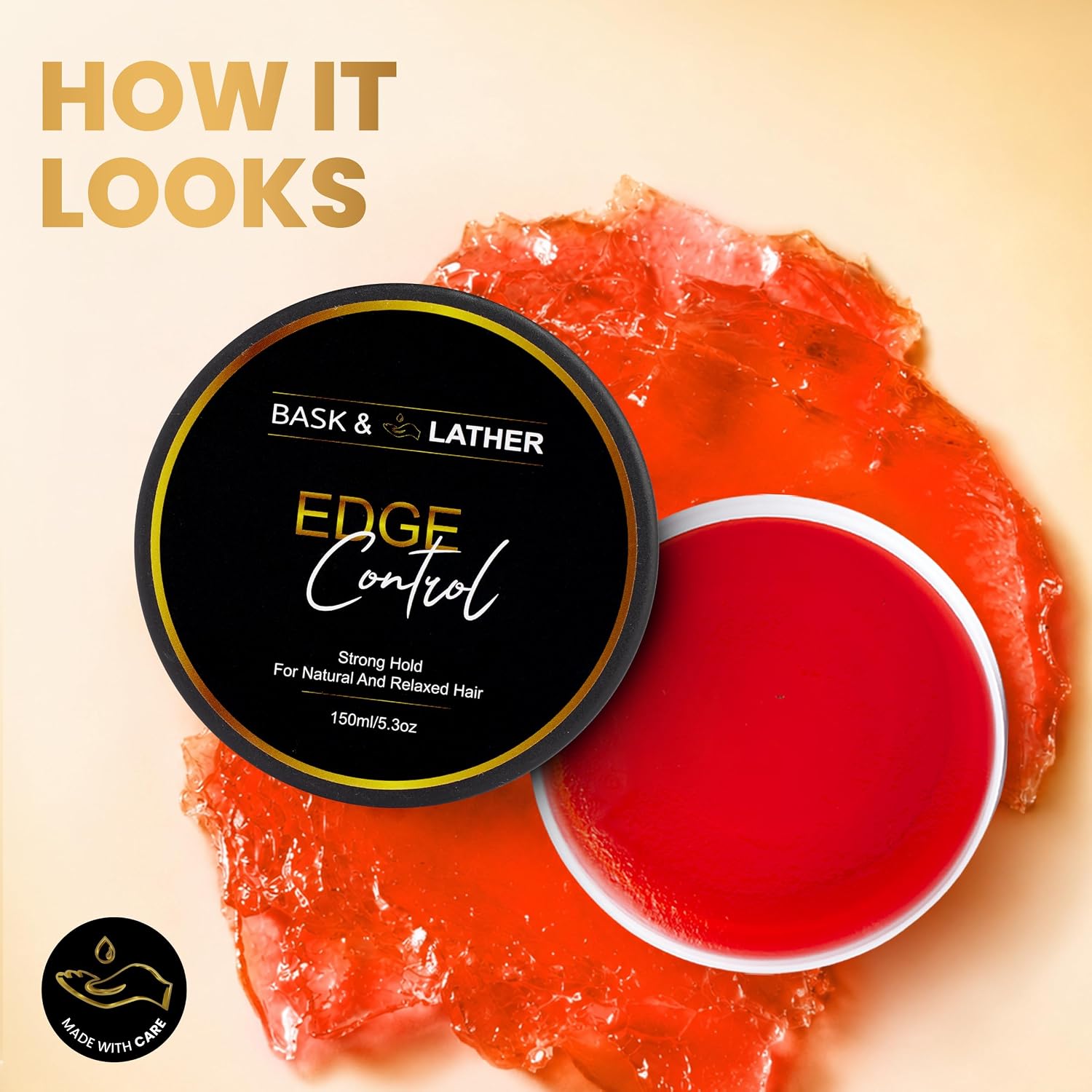 Thumbnail 4 de Bask & Lather Strong Hold Edge Control Gel with Castor Oil (No Flakes, No White Residue), 5.3 fl oz