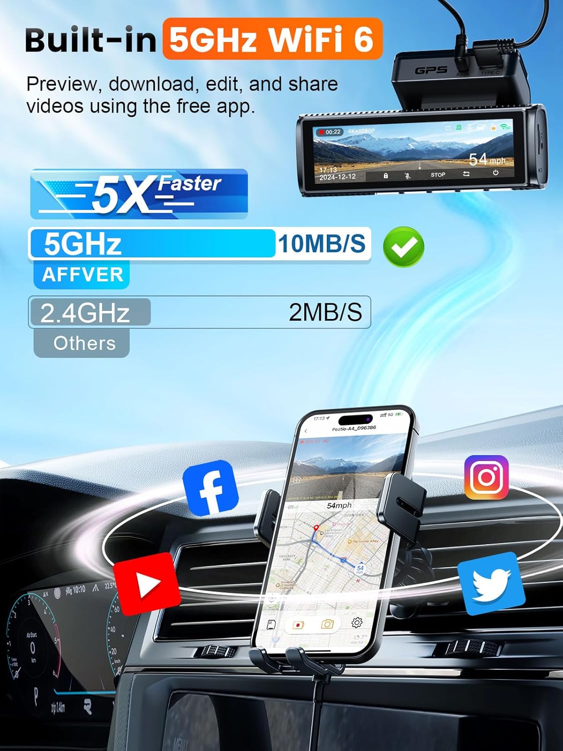 Thumbnail 3 de Affver 4K Dash Cam Front & Rear