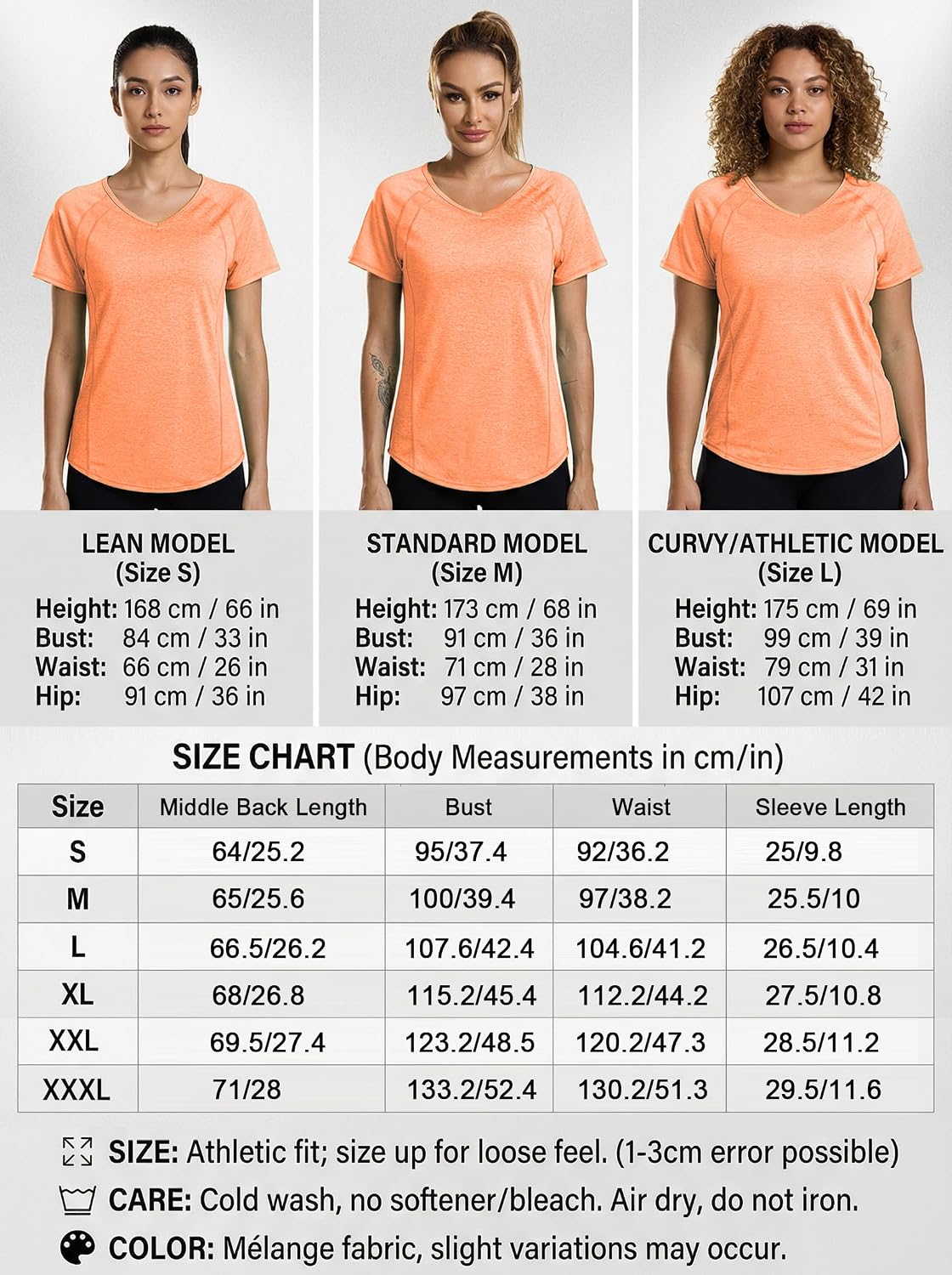 Thumbnail 6 de Wayleb Maglietta Sportiva da Donna, Scollo a V, Manica Raglan, Traspirante — T-Shirt Fitness e Yoga