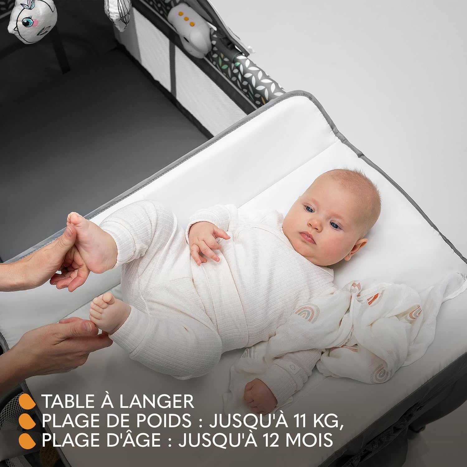 Thumbnail 6 de Lionelo Sven Plus 2 en 1 : lit bébé avec table à langer, baldaquin et moustiquaire