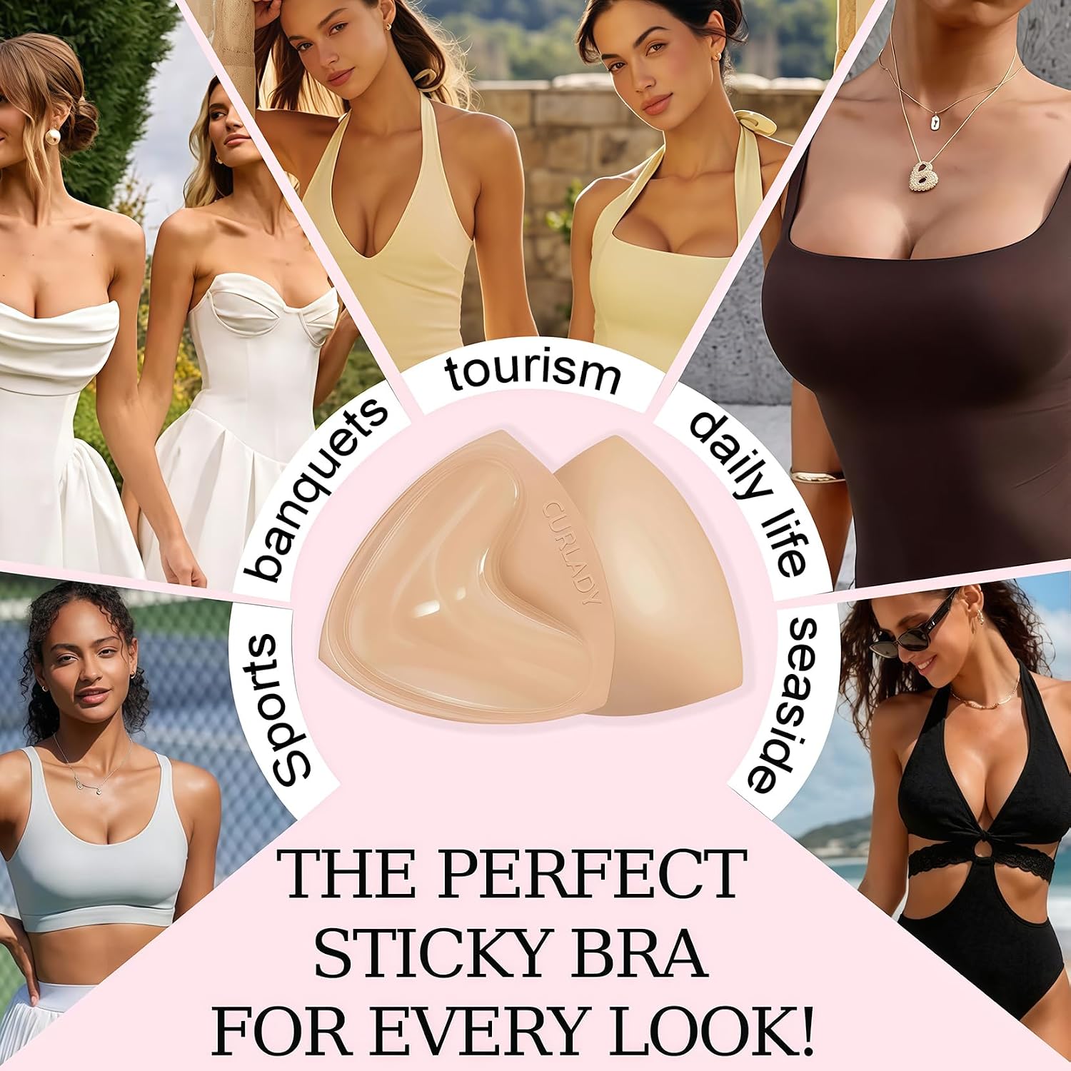 Thumbnail 6 de Curlady Sticky Bra: Double-Sided Self-Adhesive Inserts for Invisible Push-Up Lift