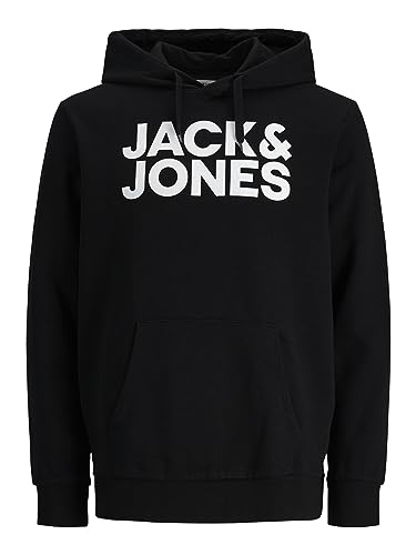 Detalle de JACK & JONES Jjecorp Logo Sweat Hood Capucha negra – Medium para Hombre