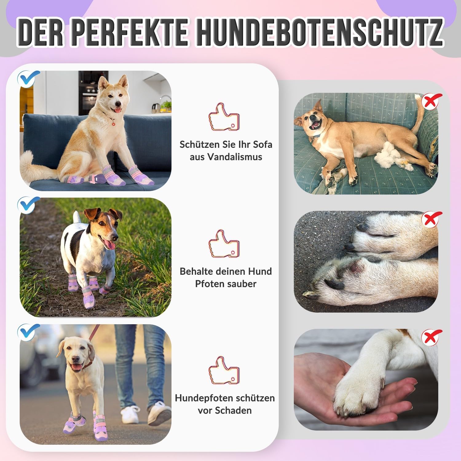 Thumbnail 6 de SlowTon Hundeschuhe Pfotenschutz – 2 wasserdichte Outdoor-Stiefel mit rutschfester Sohle
