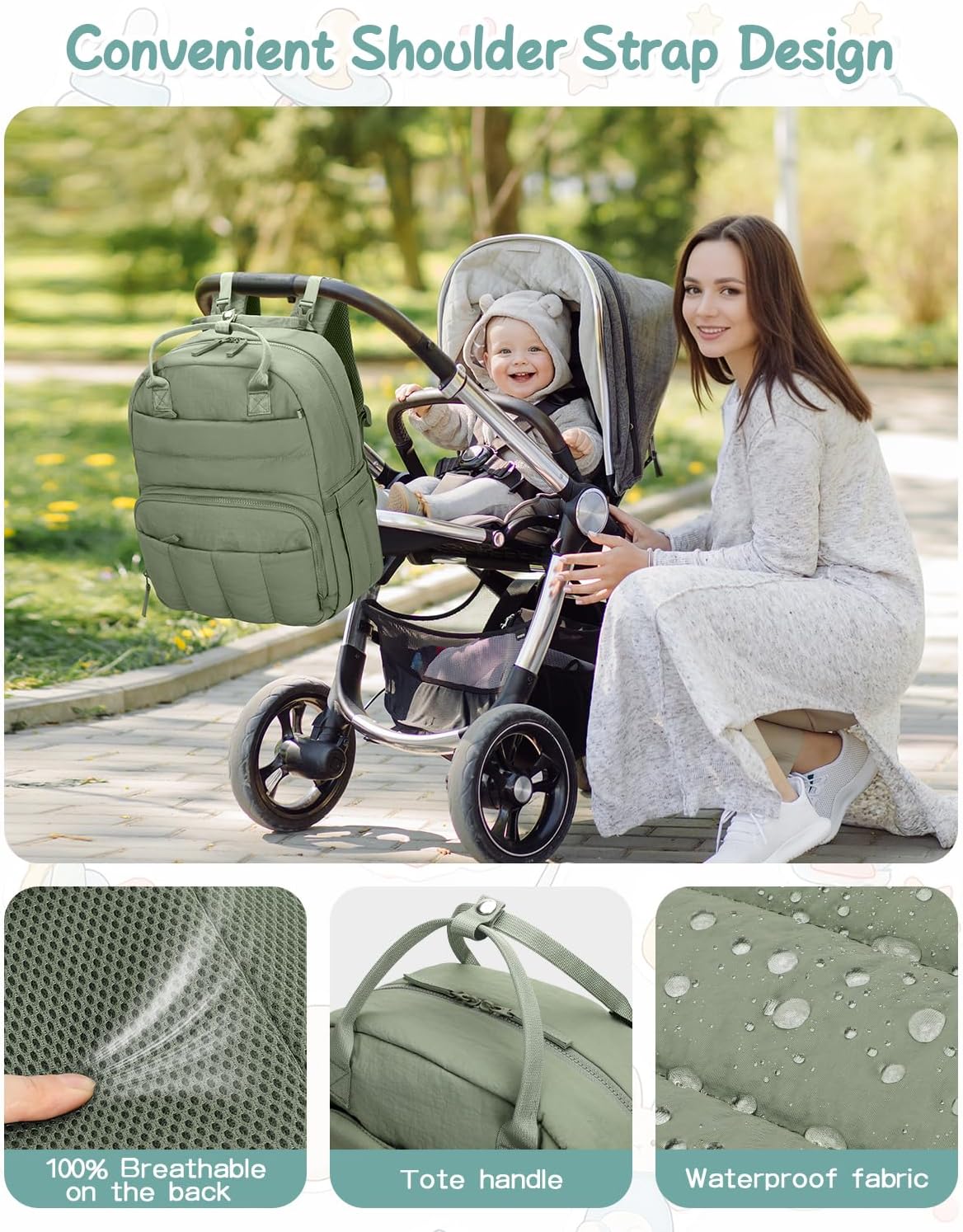 Detalle 2 de ZOMFELT Diaper Backpack, 23-Liter Capacity