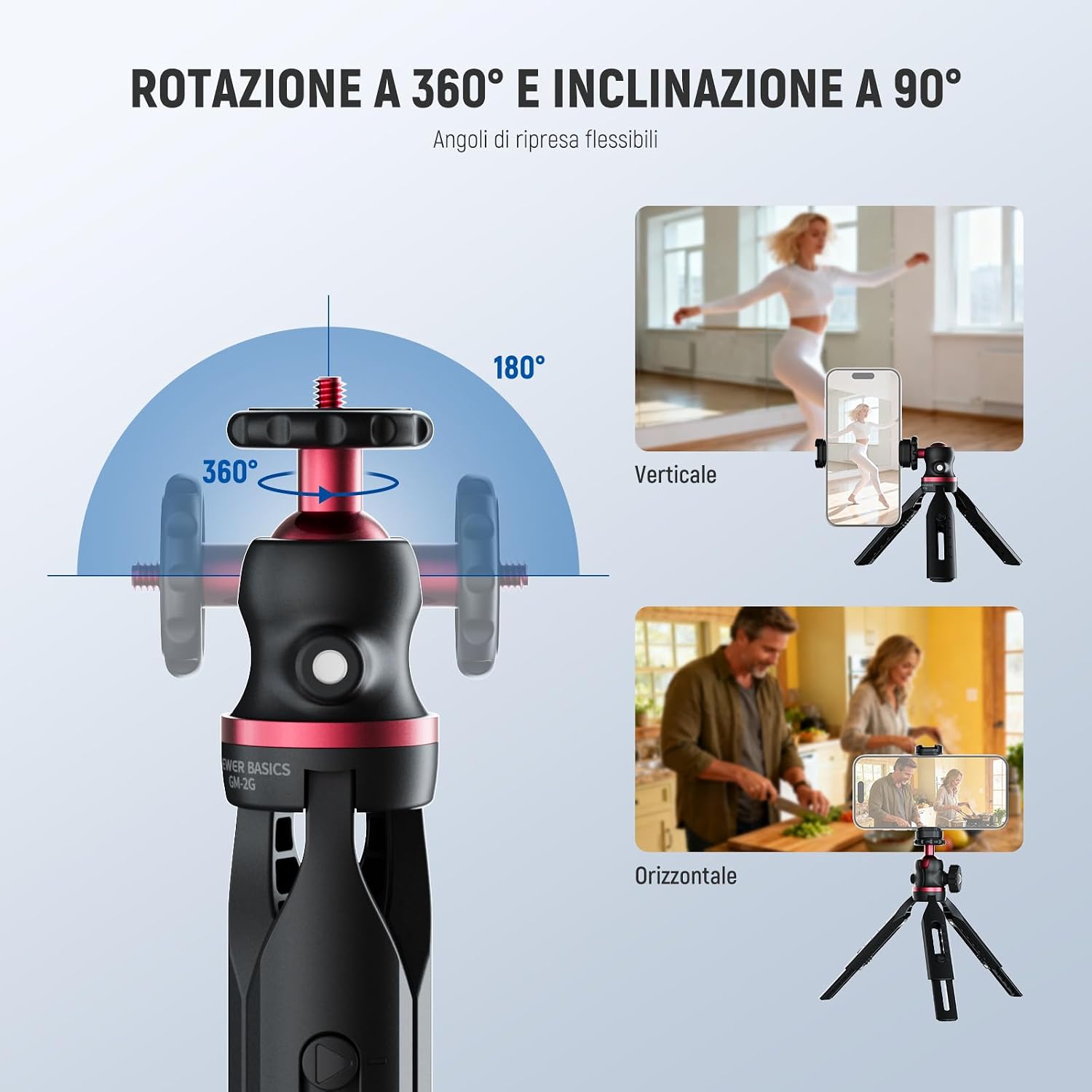 Detalle de NEEWER Entry Level Version Mini treppiede per fotocamera con presa selfie e rotazione 360° (GM-2G)
