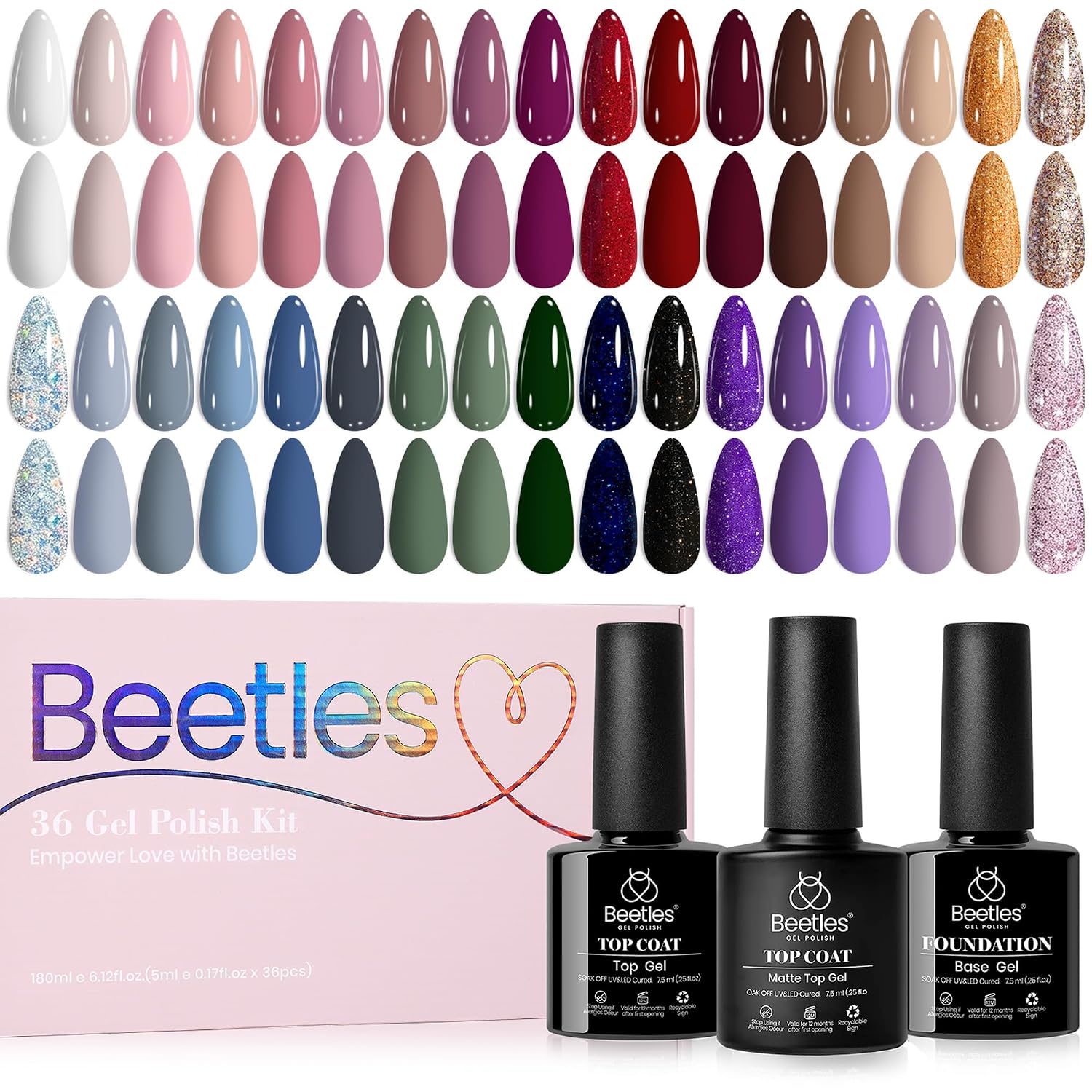 Detalle de Beetles Jelly Gel Nail Polish Set 75 PCS