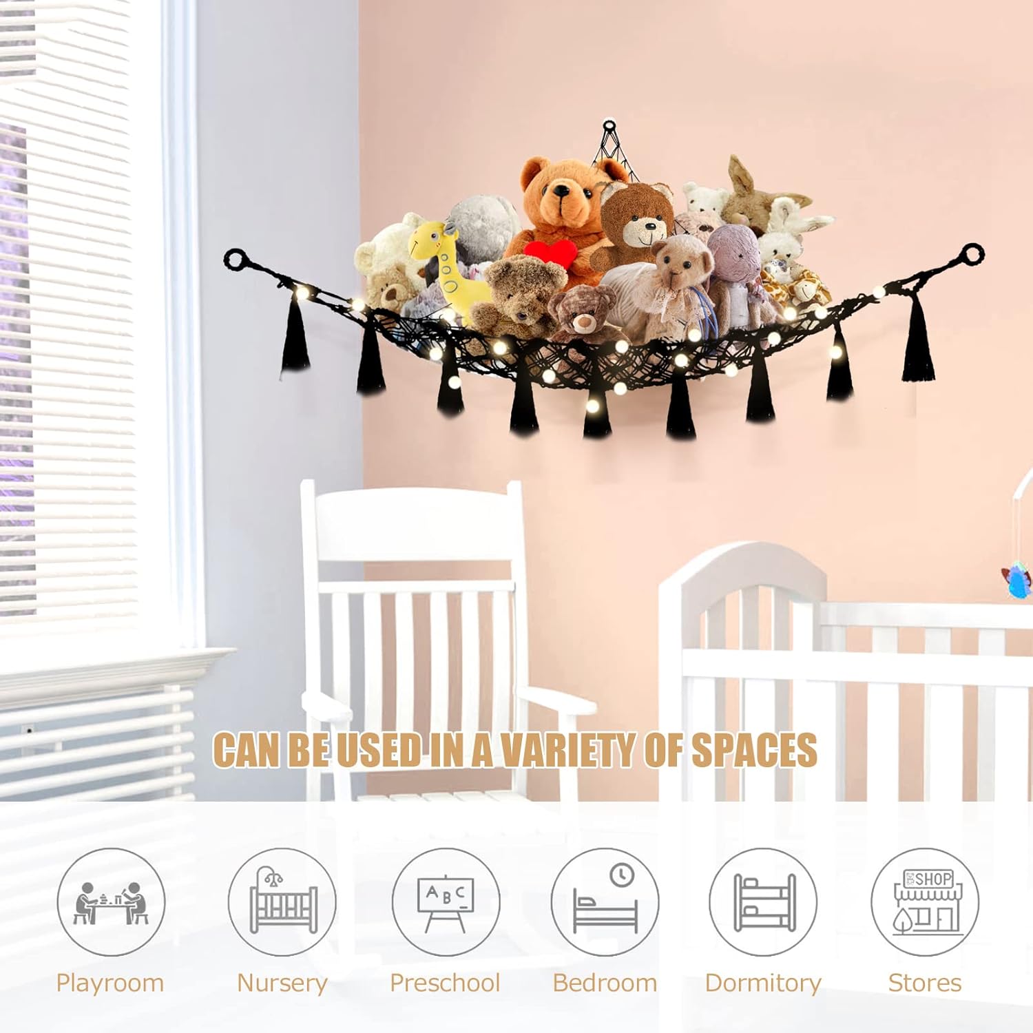 Thumbnail 4 de Macrame Teddy Hammock for Stuffed Animals