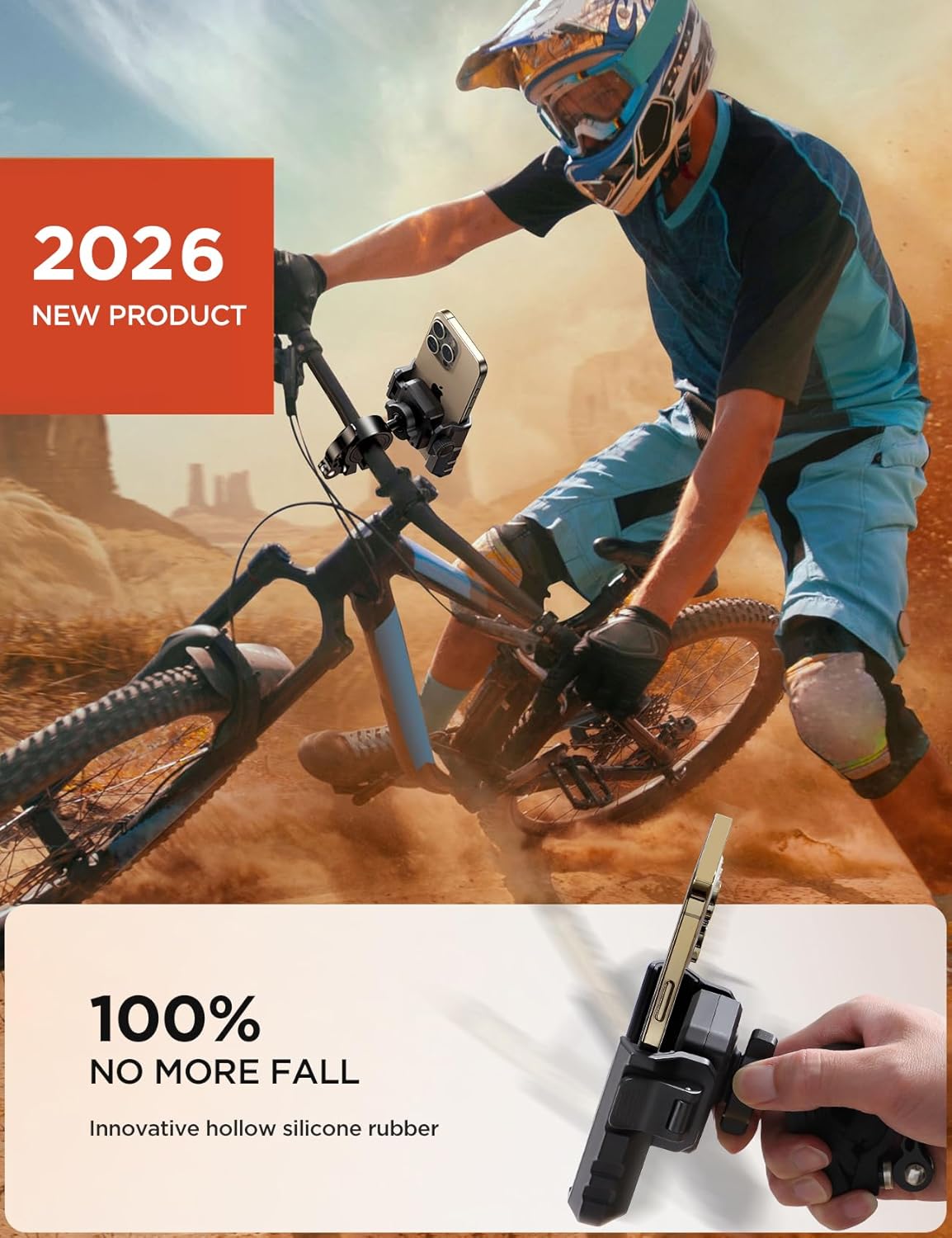 Detalle de JOYROOM Motorcycle Bike Phone Holder 4.7–7"