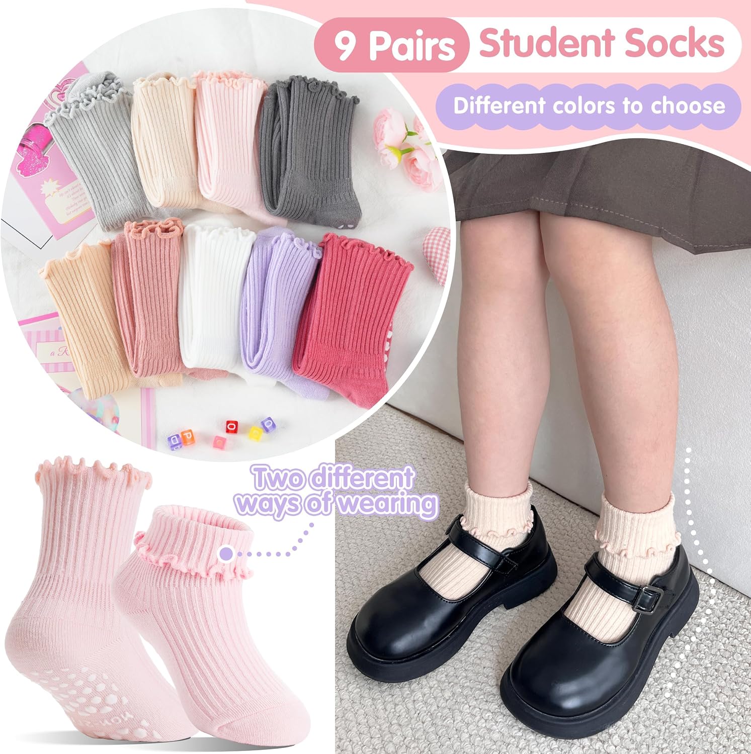 Detalle de Ruffle Grip Socks, Cotton