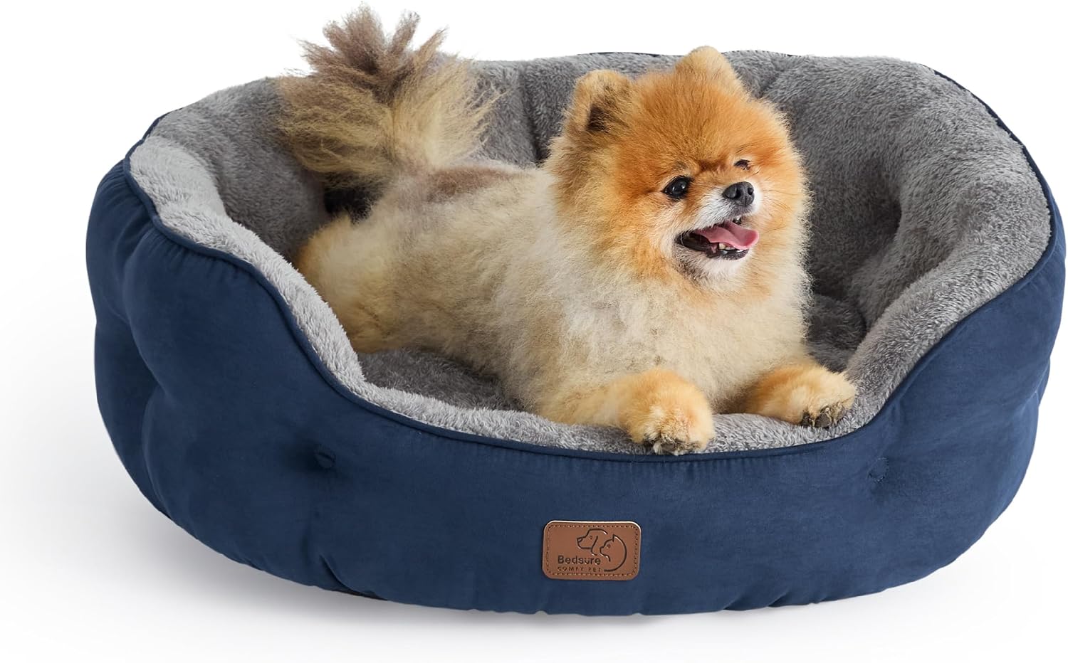 Detalle 2 de BEDSURE Katzenbett waschbar (Navyblau) mit herausnehmbarem Kissen, 63 x 53 x 20 cm