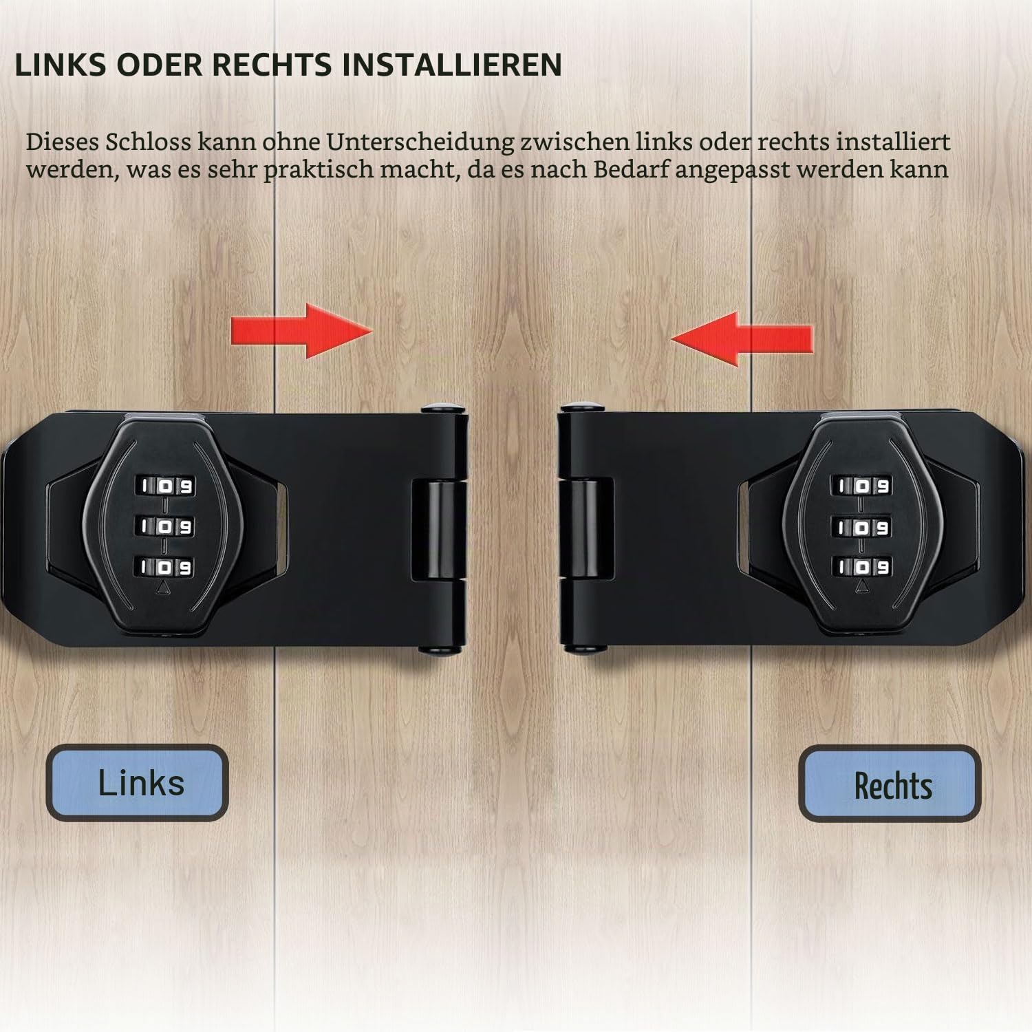 Thumbnail 2 de Schlüsselloses Schrank-Kombinationsschloss, 3-stelliges Zahlenschloss – Drehknauf, vielseitig einsetzbar für Schränke, Türen, Scheunen und Badezimmer