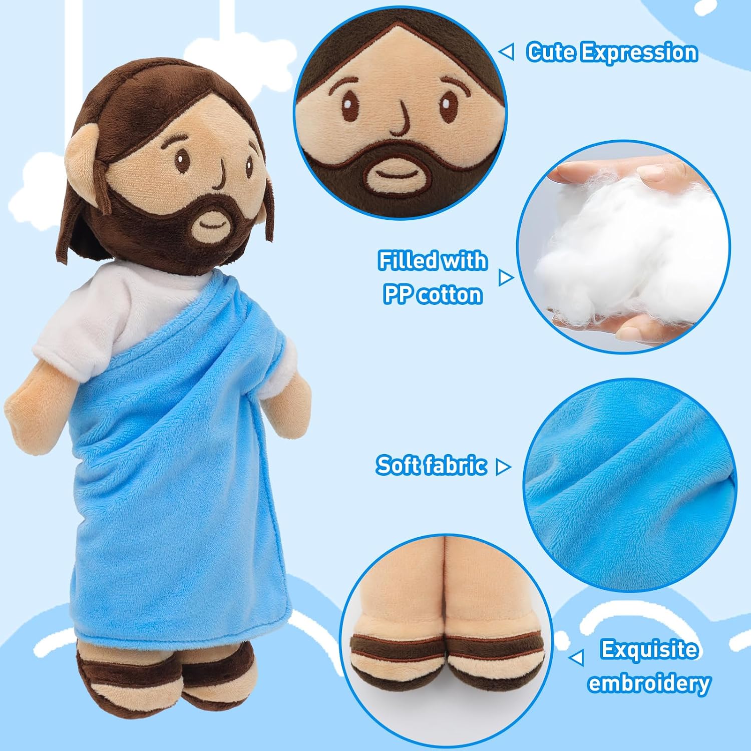 Detalle de Yelakey Jesus Plush Doll 11.8-inch