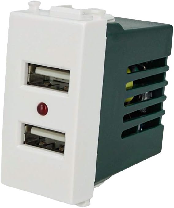 Thumbnail 2 de Modulo Caricatore USB da muro a 2 porte (Bianco) compatibile con Vimar Plana – 5V 2,1A