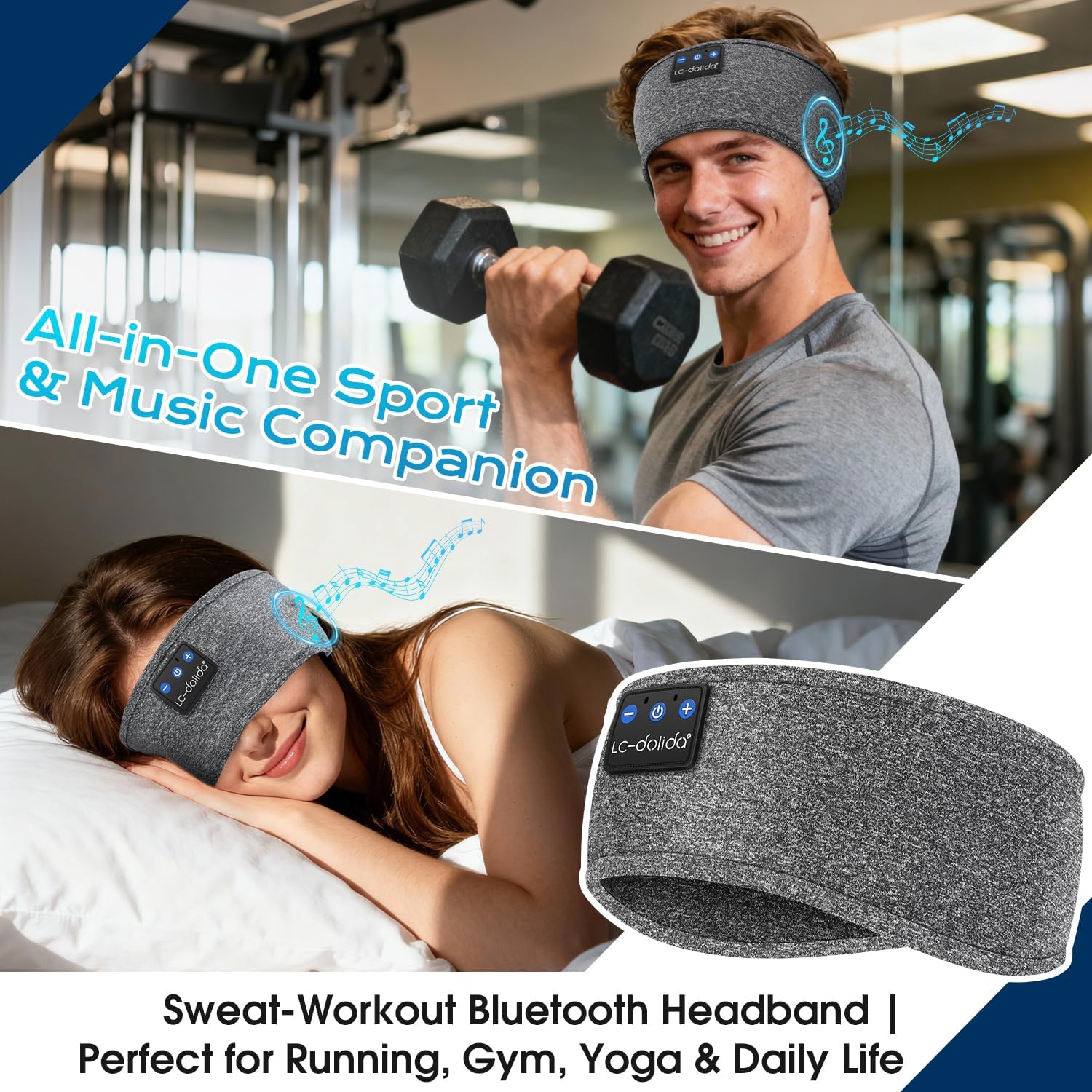 Thumbnail 1 de LC-dolida Schlafkopfhörer Bluetooth Stirnband