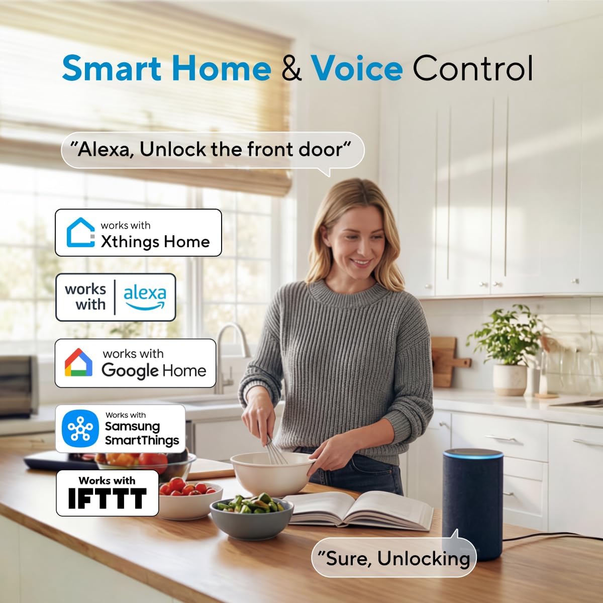 Detalle de ULTRALOQ U-Bolt Pro WiFi Smart Deadbolt with Fingerprint ID and Door Sensor