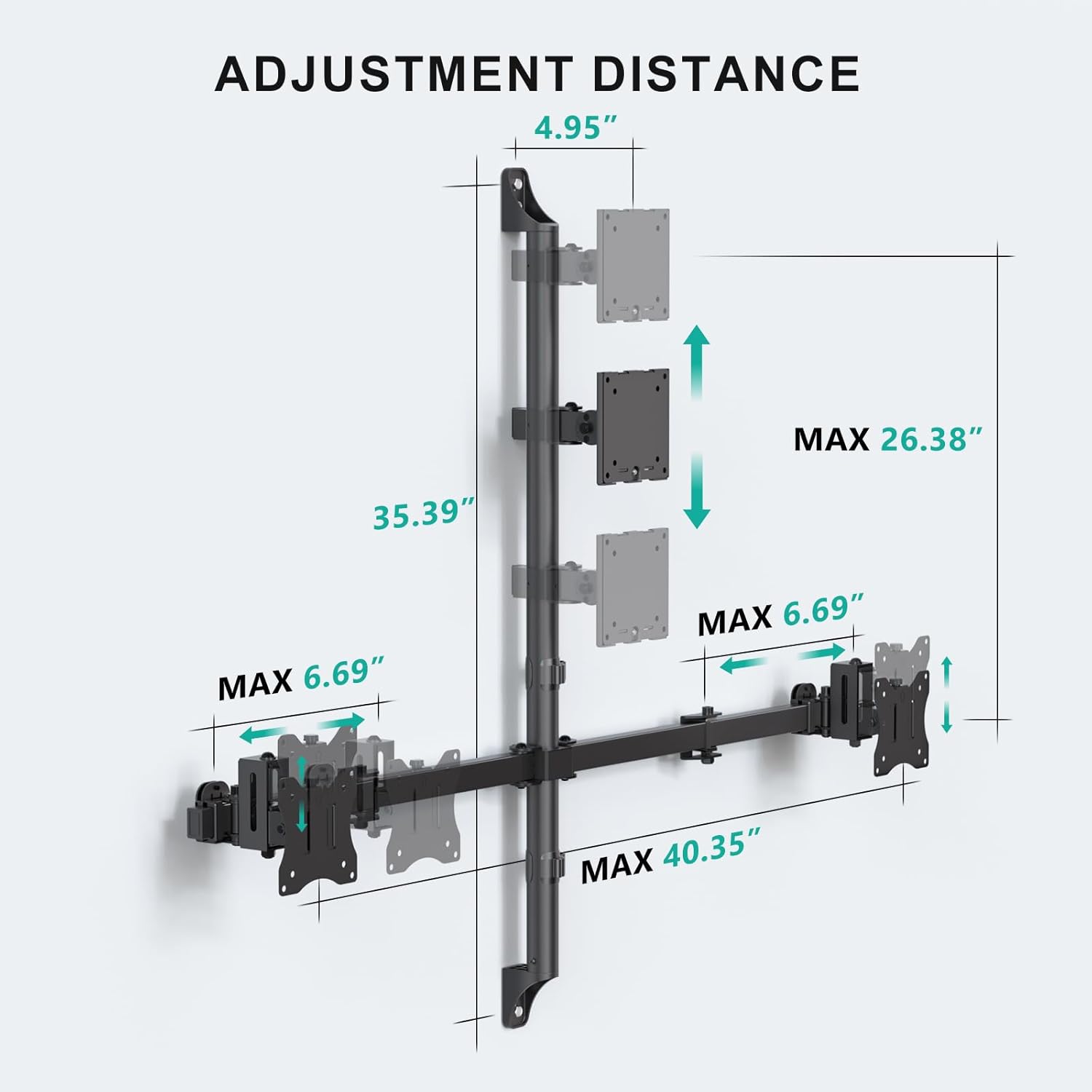 Detalle de WALI Triple Monitor Wall Mount 49-inch