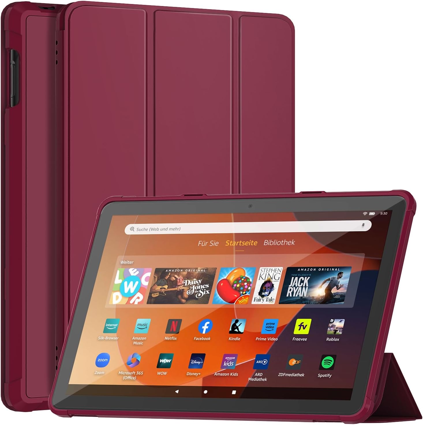 Detalle de Sonlaryin Deep Purple Soft TPU Tri-Fold Back Cover with Stand for Viewing and Typing