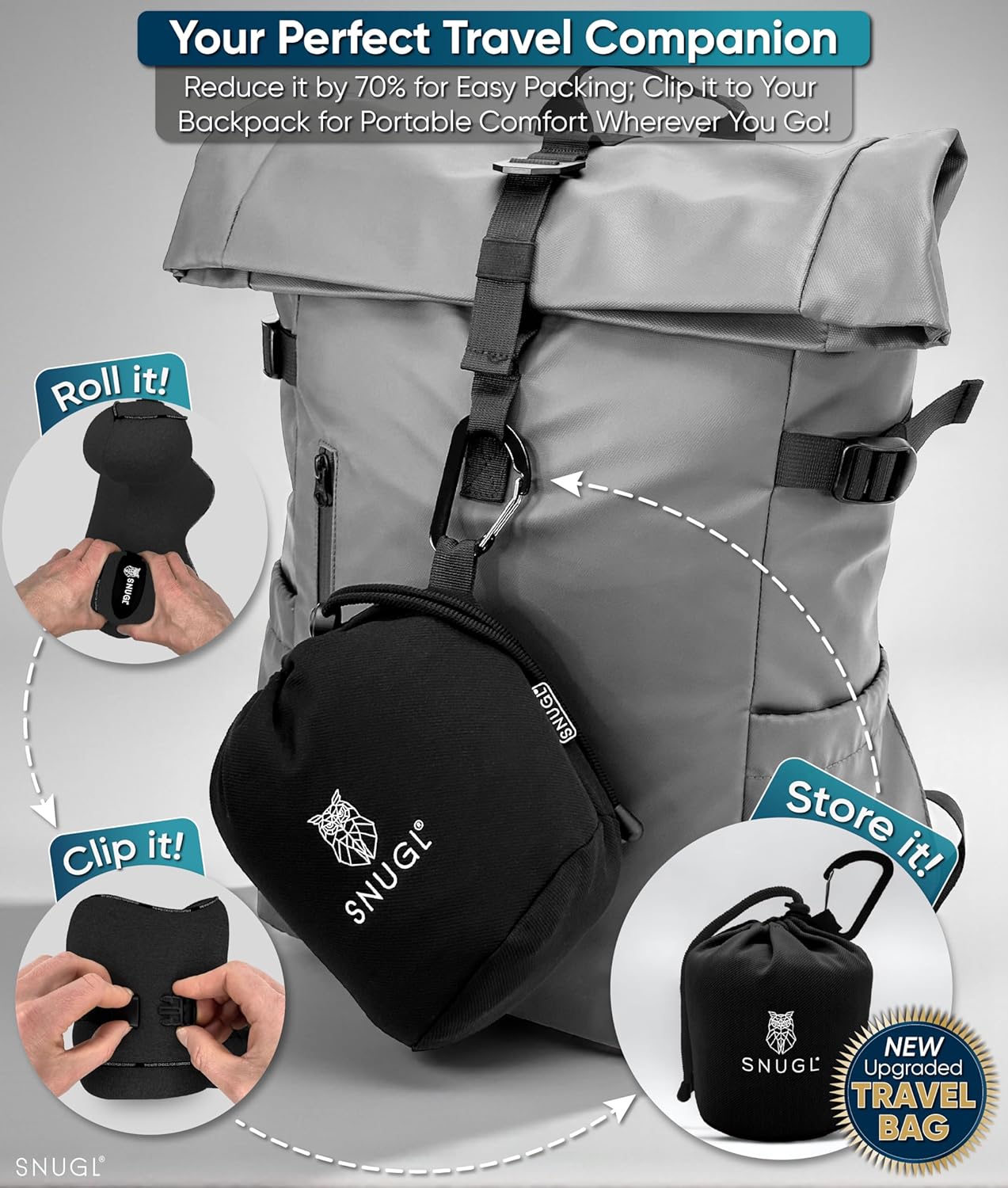 Thumbnail 6 de SNUGL memory foam travel neck pillow