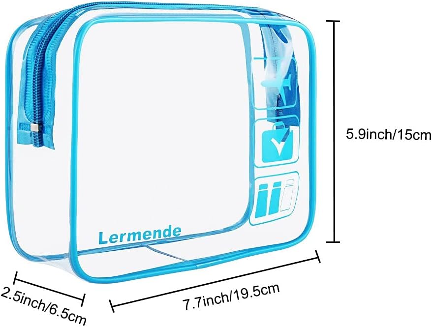 Detalle 2 de Lermende Trousse de Toilette Transparente – 1 L, lot 2 bleu