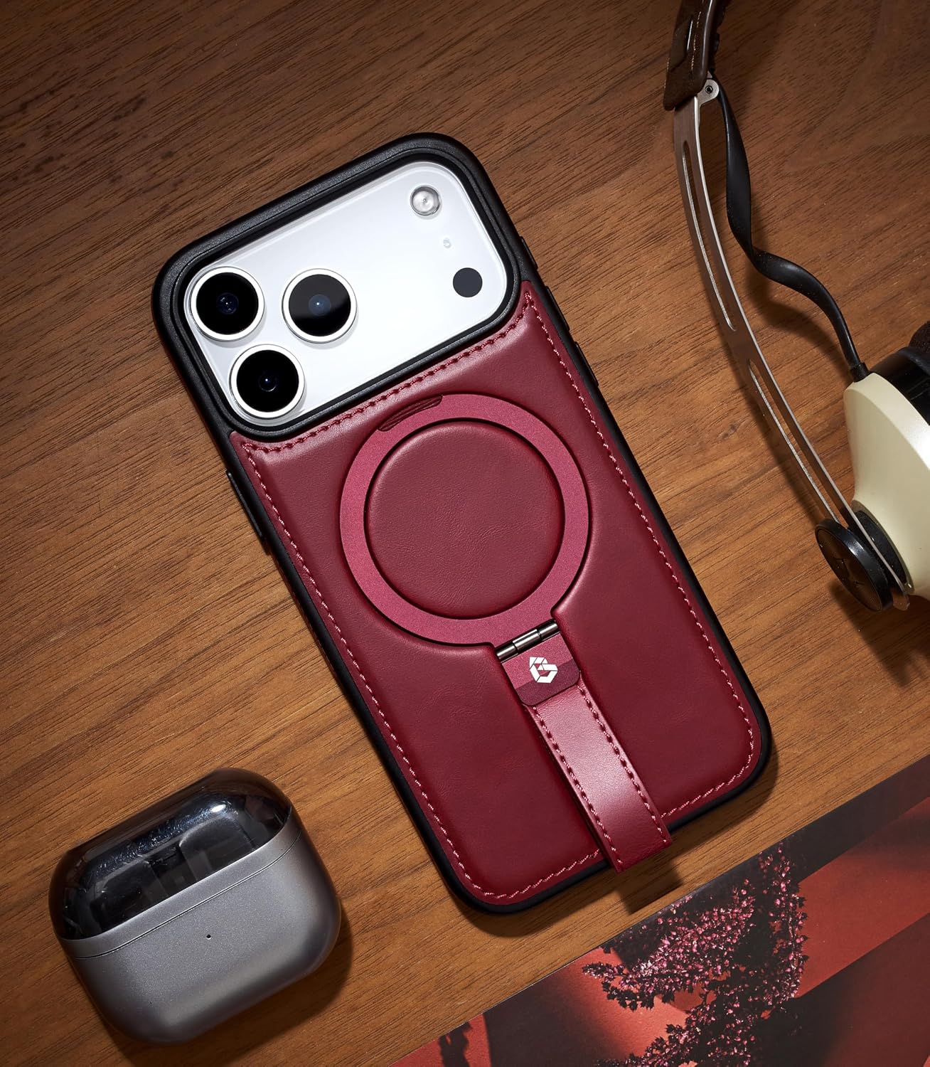 Thumbnail 4 de BUTAIGA iPhone 17 Pro Max leather case with stand 6.9"