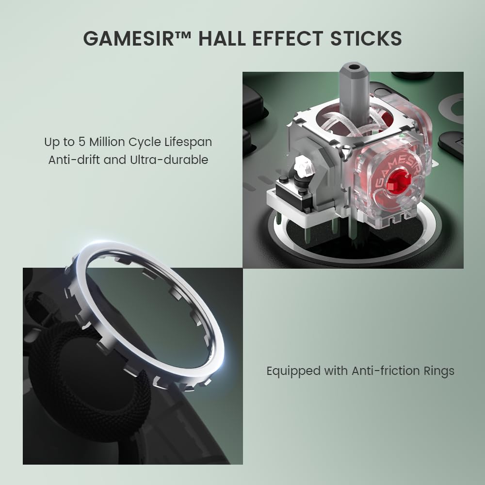 Detalle de GameSir Super Nova Wireless Gaming Controller: Hall Effect Sticks, Tri-Mode Dual-Platform Wireless
