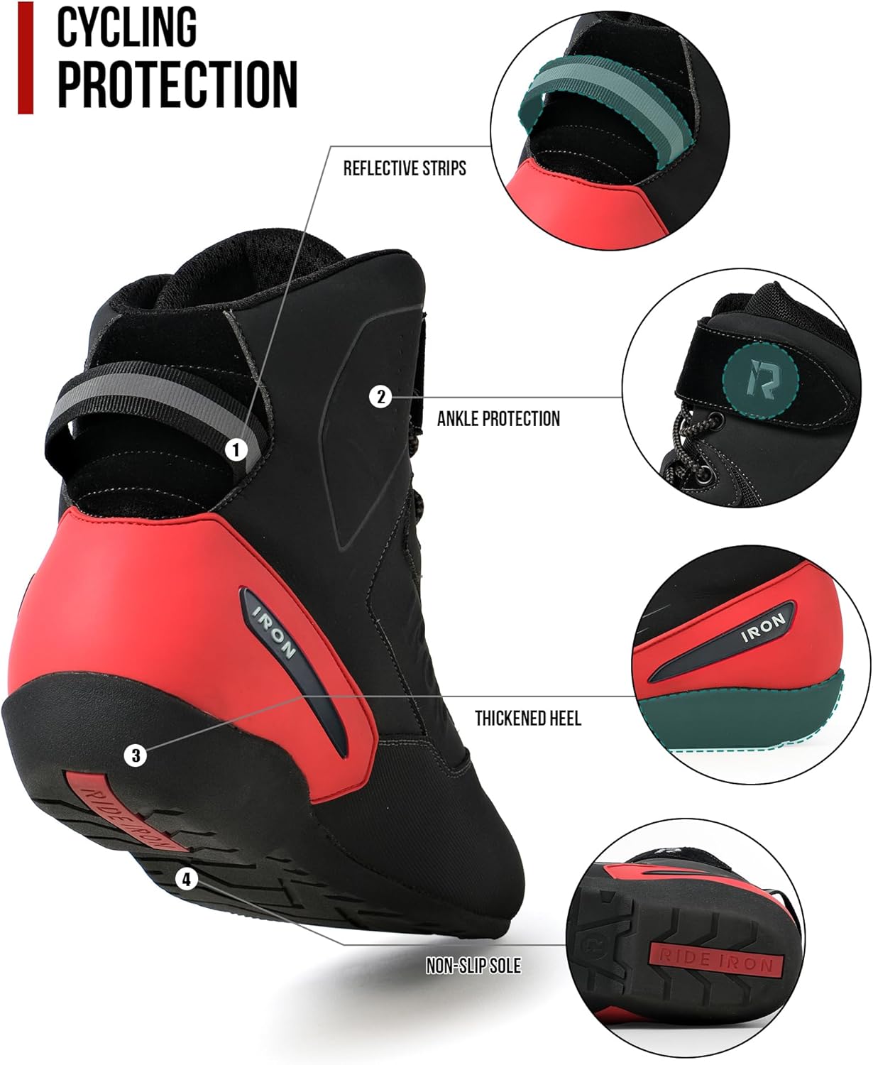 Thumbnail 5 de RIDEIRON Motorcycle Riding Shoes for Men: All-Season, Protective, Everyday Comfort